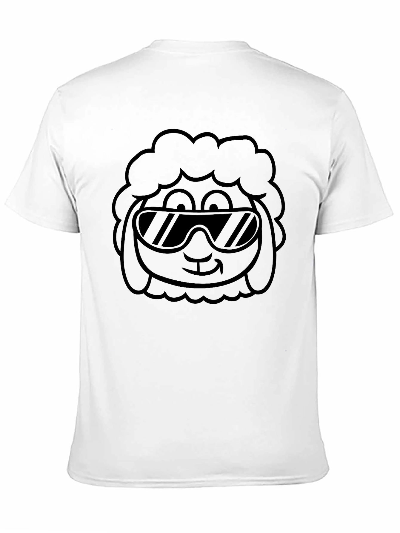 Black Cool Sheep Graphic Tee - Black Cotton Blend view 11