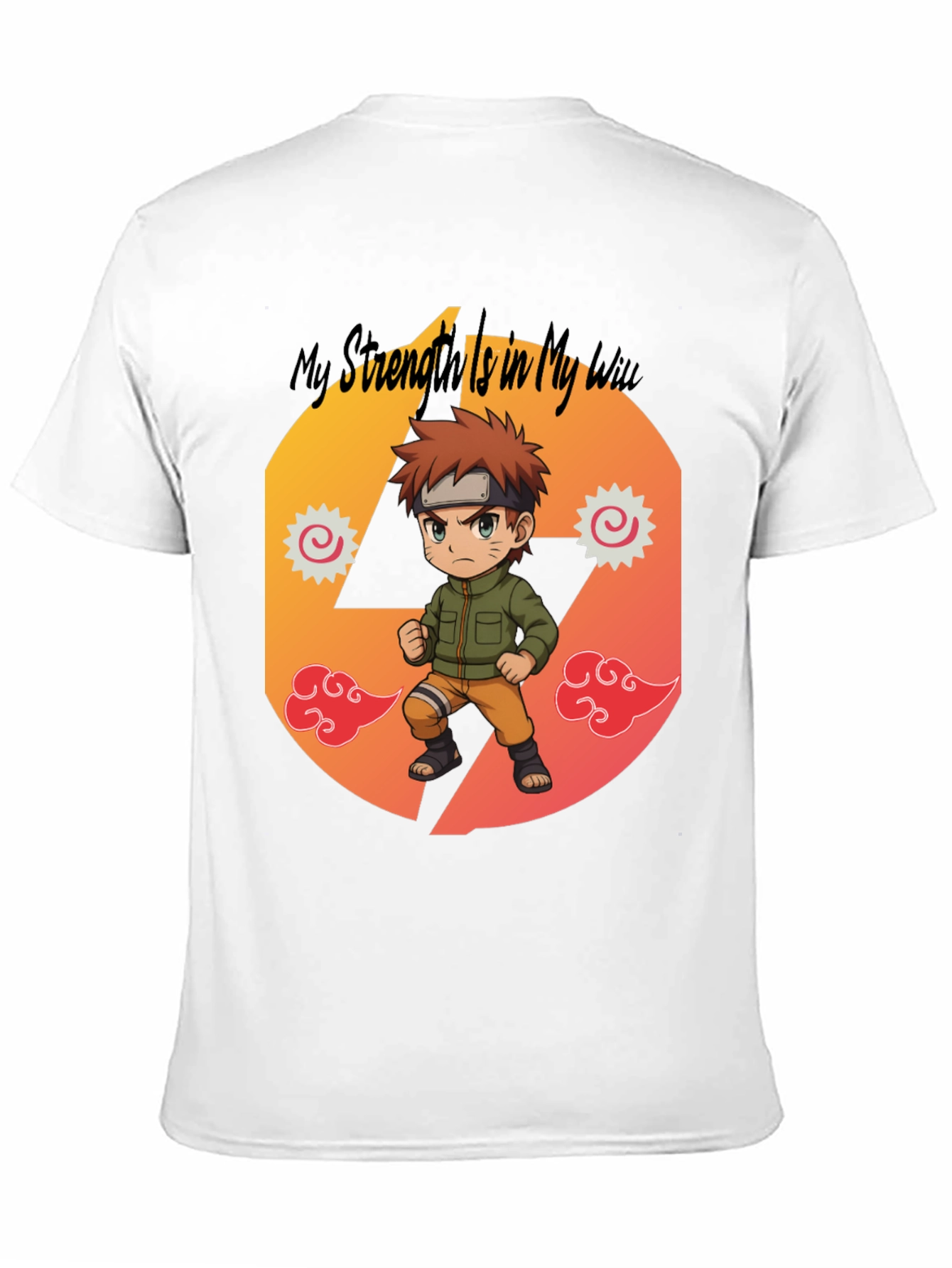 Black Anime Style Graphic Tee - My Strength Is My Way view 11