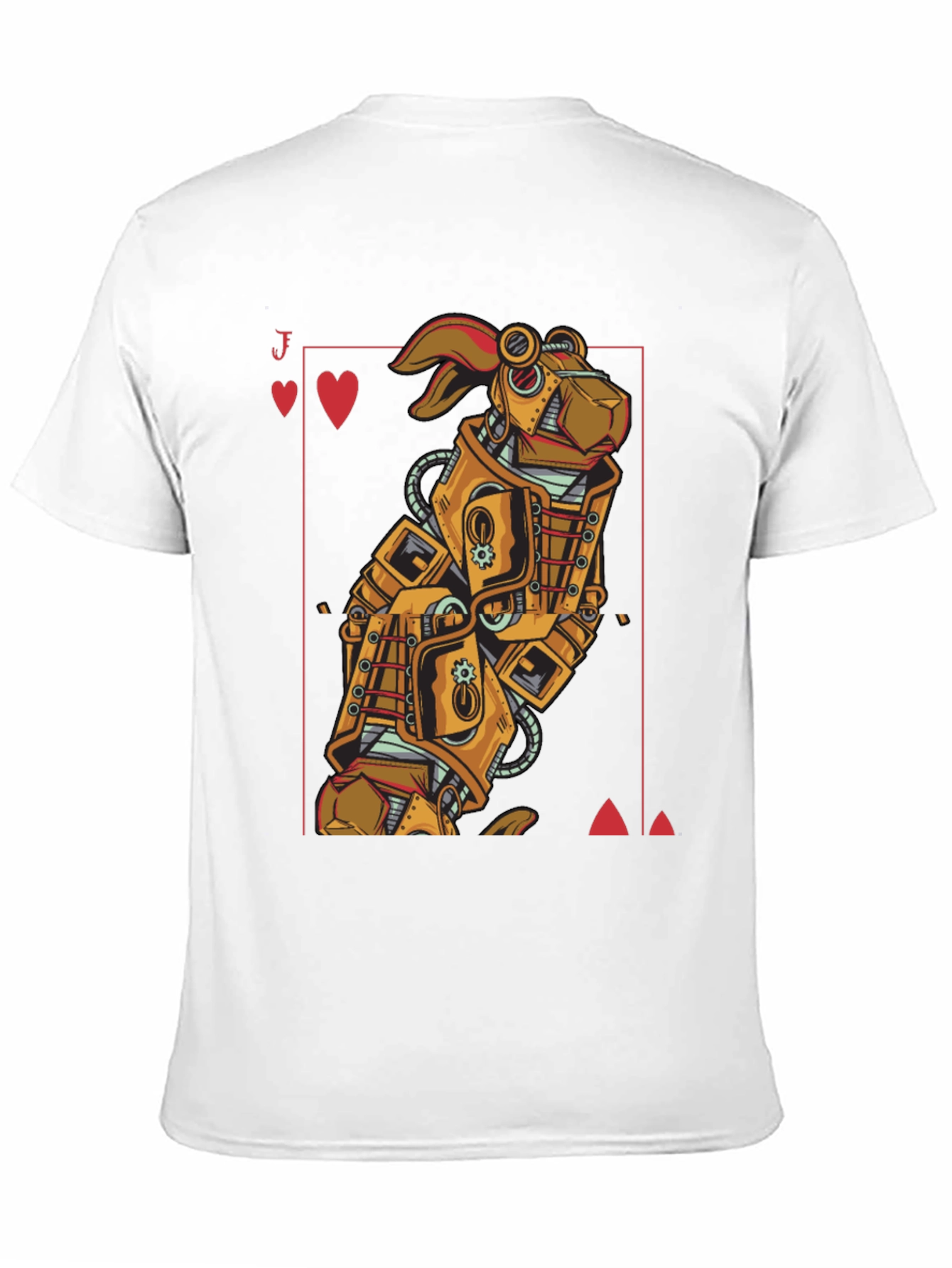 Black Steampunk Robot Rabbit T-Shirt - Jack of Hearts view 11