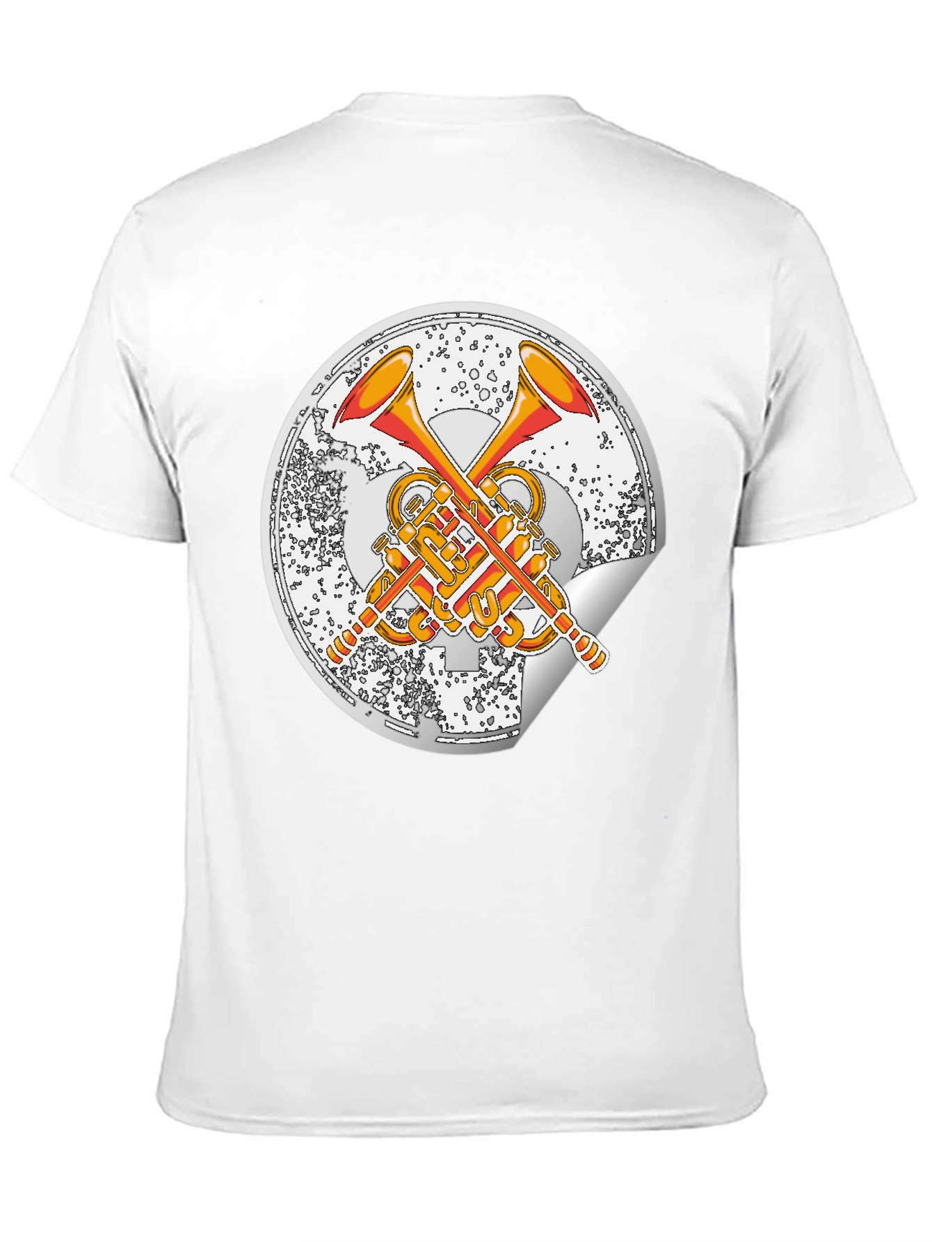 Black Trumpet Emblem Graphic Black T-Shirt view 11