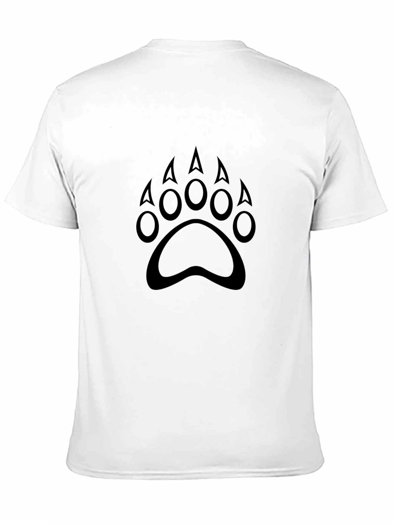 Black Black Bear Paw Print Crew Neck T-Shirt view 11