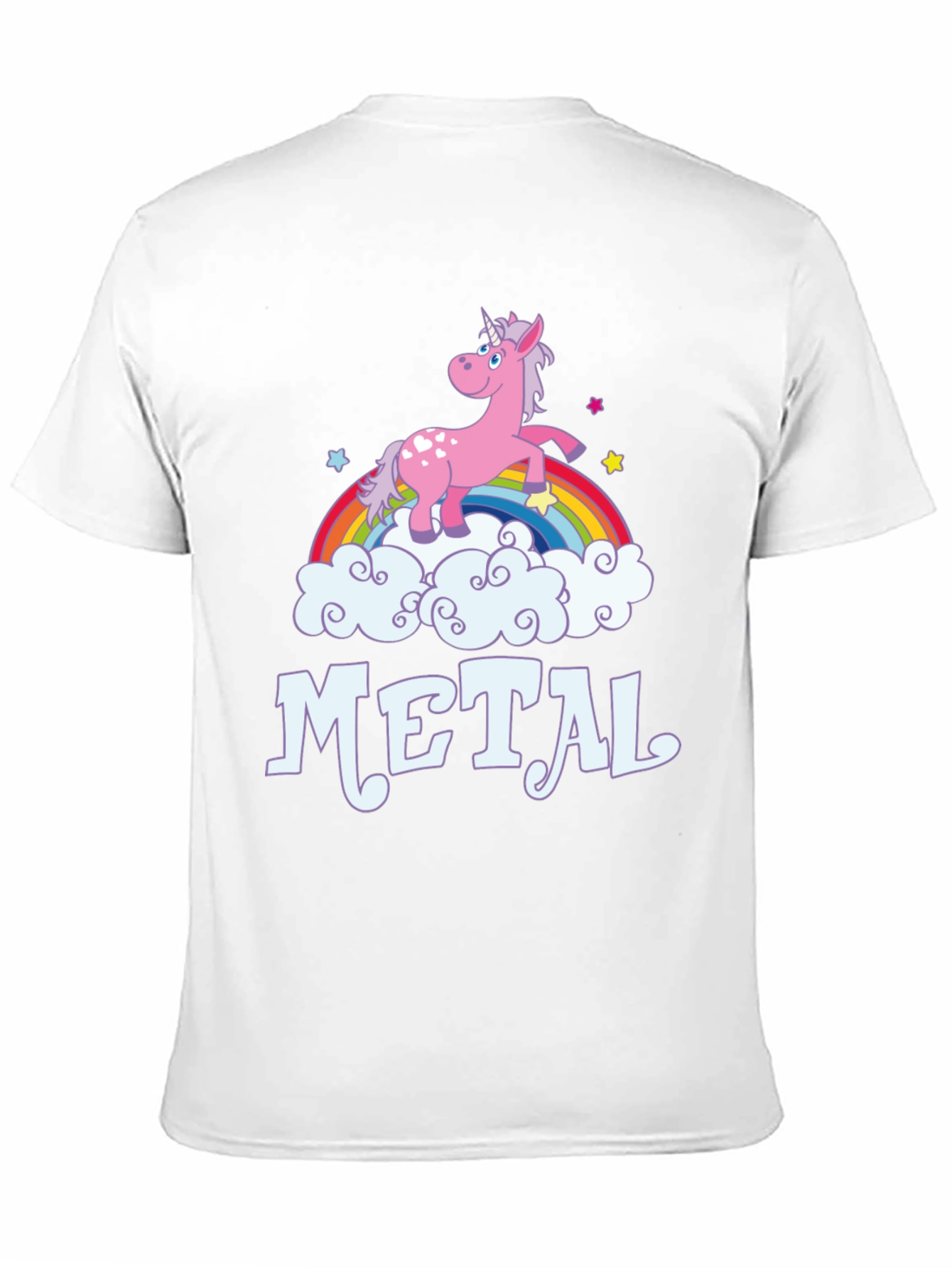 Black Unicorn Rainbow Heavy Metal T-Shirt - Black Graphic Tee view 11