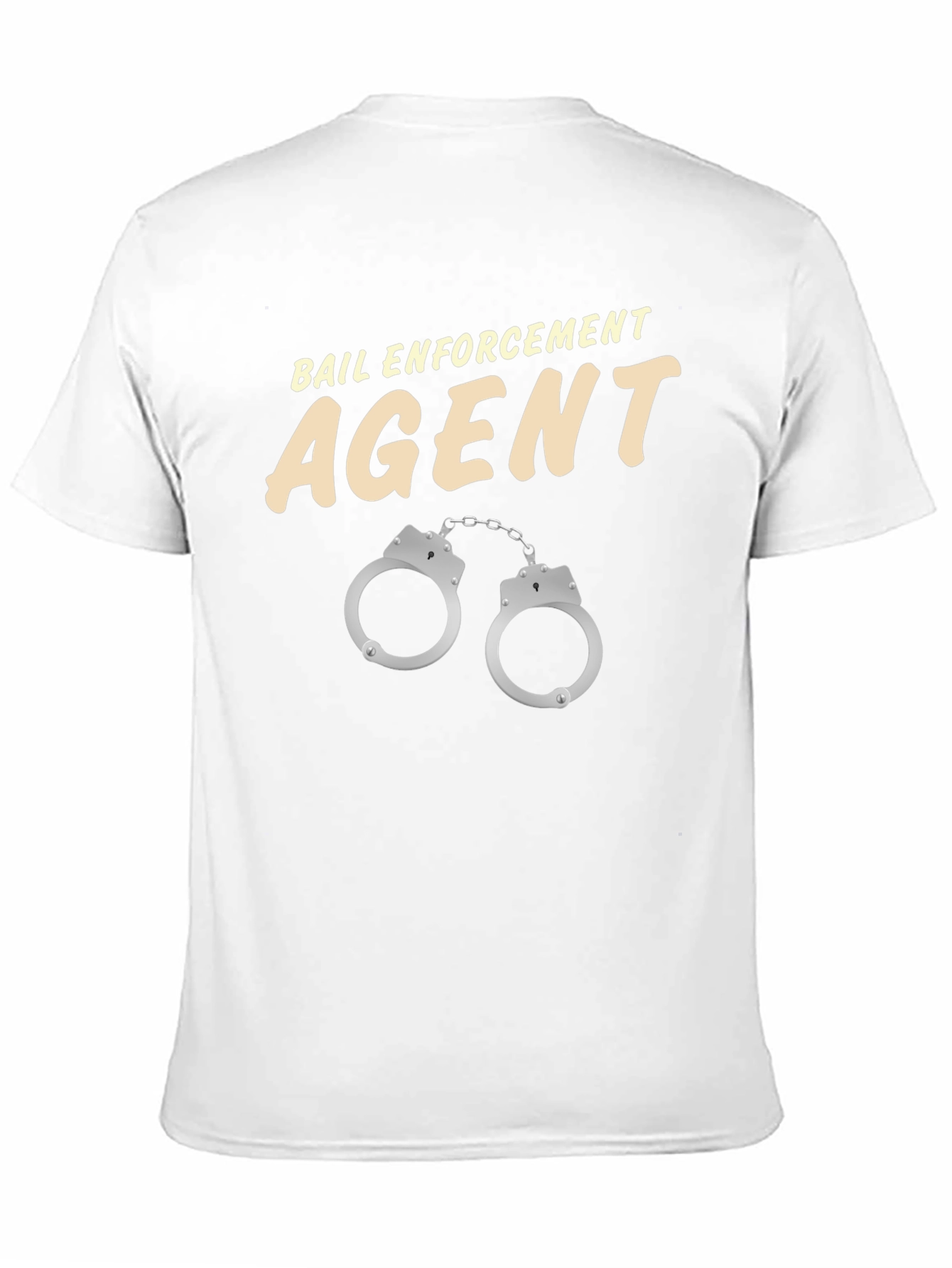 Black Bail Enforcement Agent T-Shirt Funny Handcuffs Design view 11