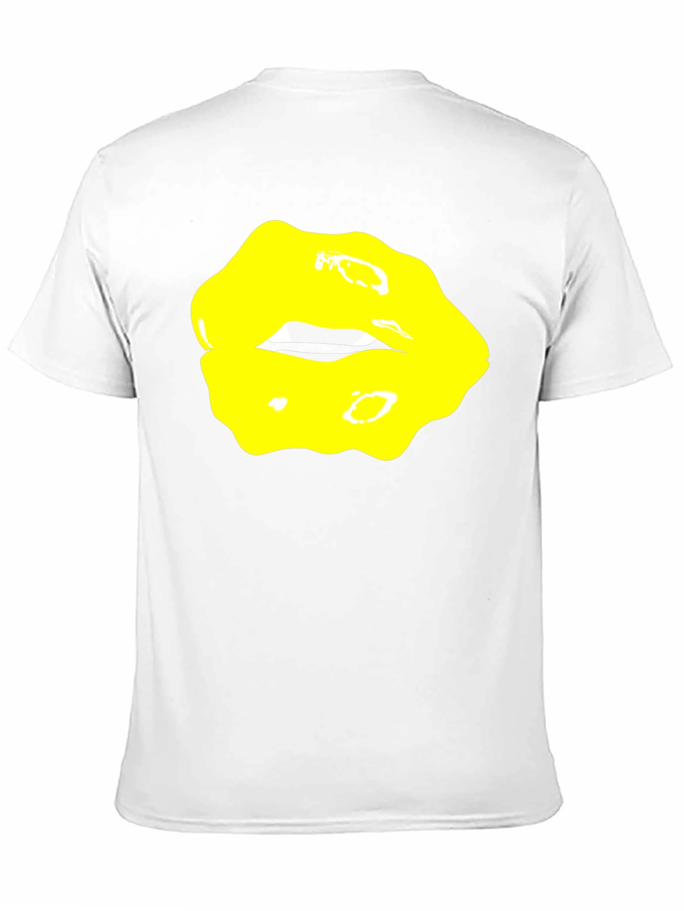 Black Yellow Lips Graphic Black Tee view 11