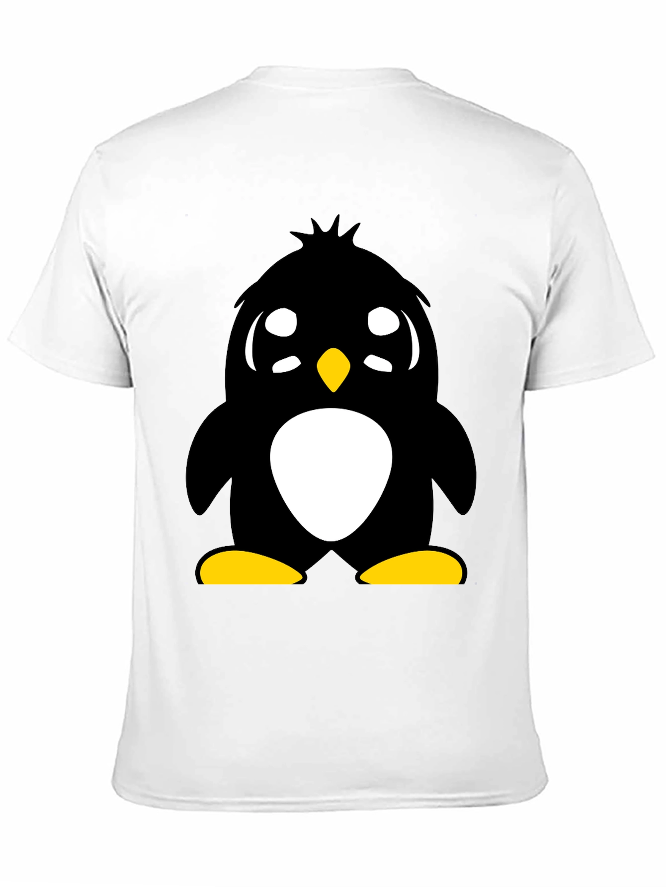Black Cute Penguin Graphic Tee - Unisex Black T-Shirt view 11