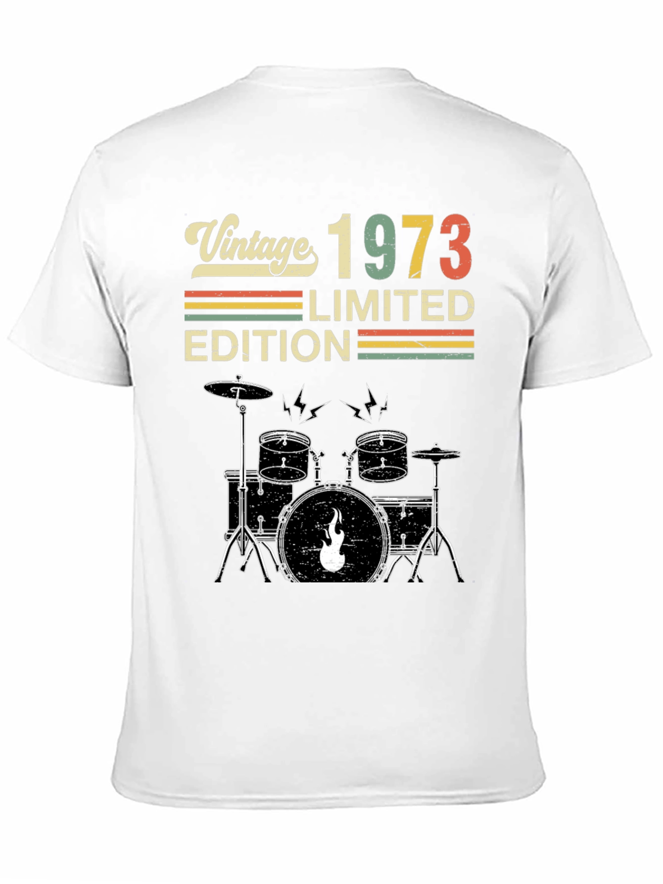 Black Vintage 1973 Limited Edition Drum Set Graphic Tee view 11