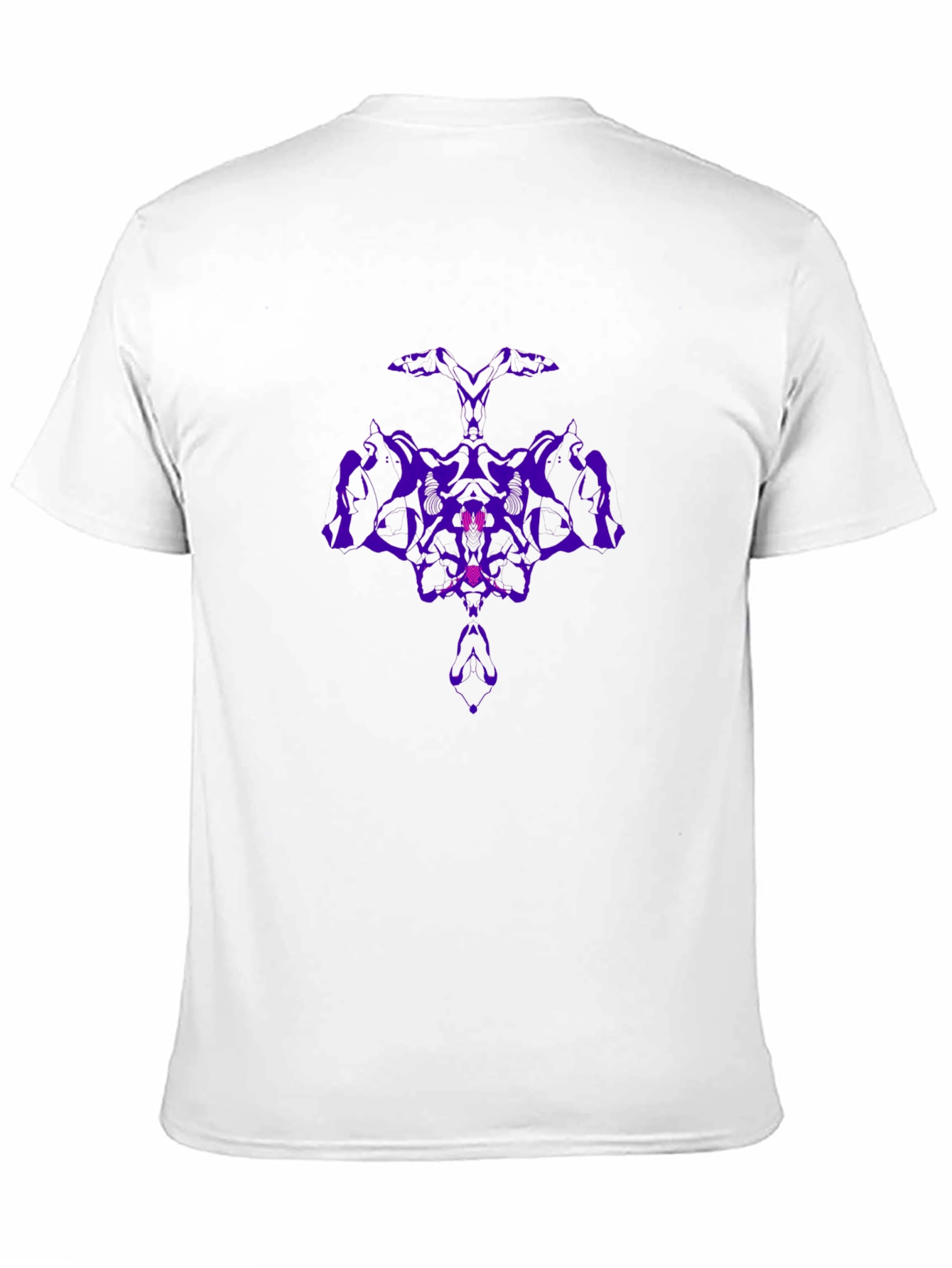 Black Abstract Purple Rorschach Inkblot Black T-Shirt view 11