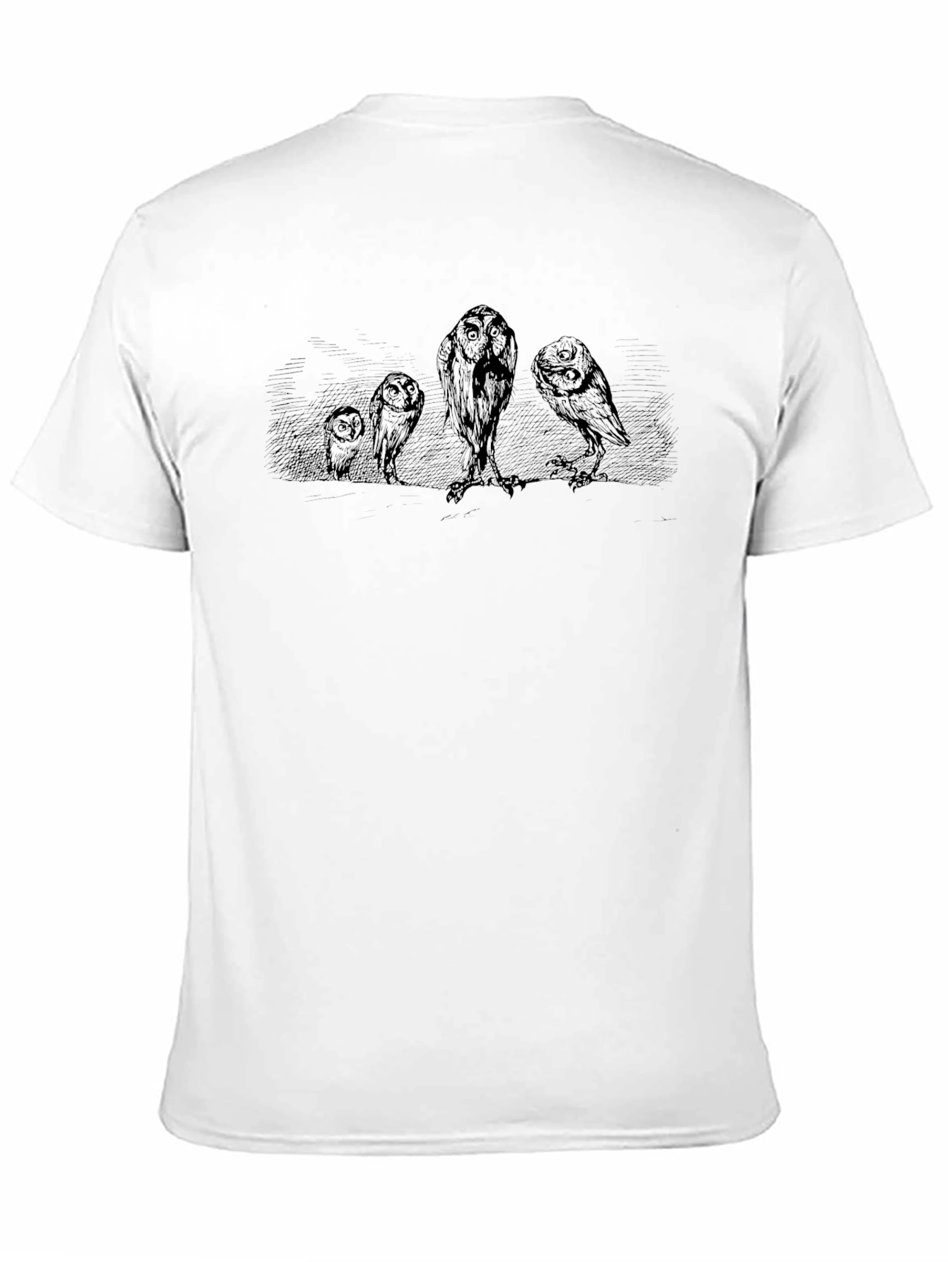 Black Men's Black Owl Graphic Print T-Shirt view 11