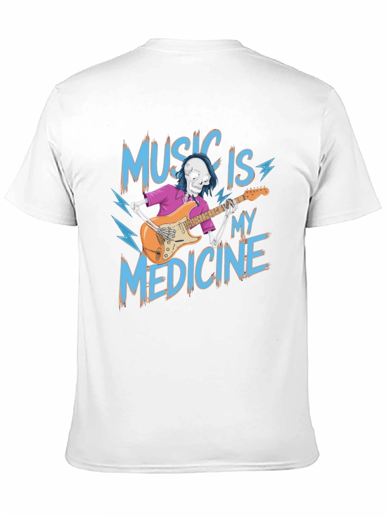 Black Music is My Medicine Skeleton Graphic T-Shirt view 11