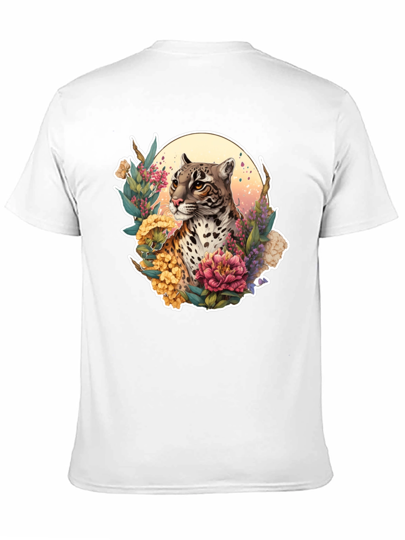 Black Ocelot Floral T-Shirt - Nature Inspired Design view 11