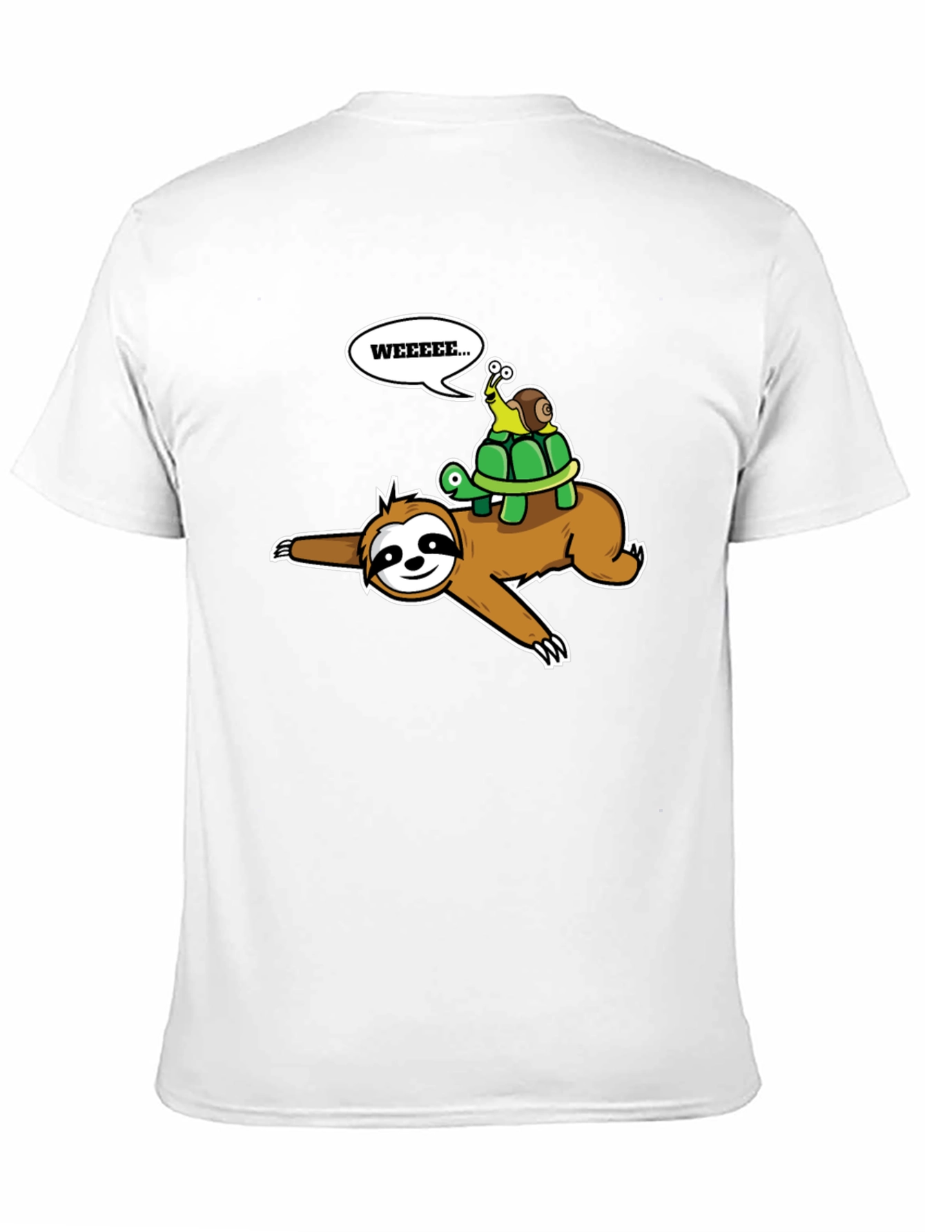 Black Sloth, Turtle & Snail Tee - 'WEEEEE...' Humor! view 11