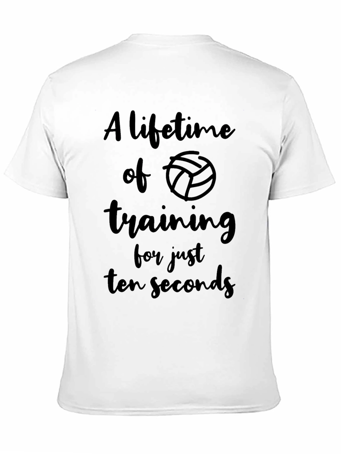 Black Volleyball Training T-Shirt - Lifetime of Ten Seconds view 11