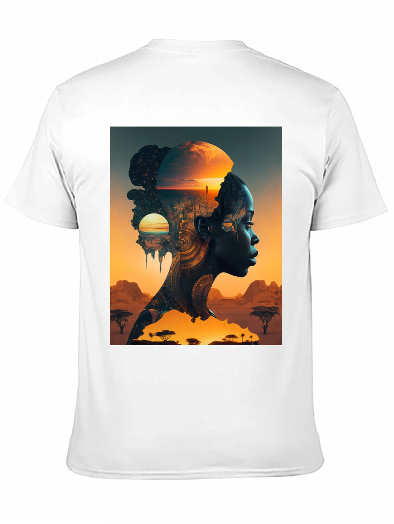 Black African Sunset Graphic T-Shirt view 11