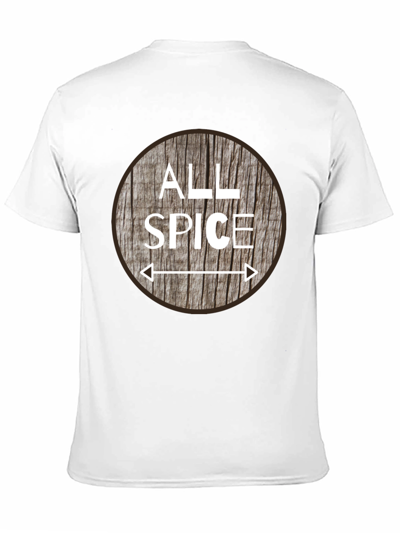 Black All Spice Graphic T-Shirt, Wood Grain Design view 11