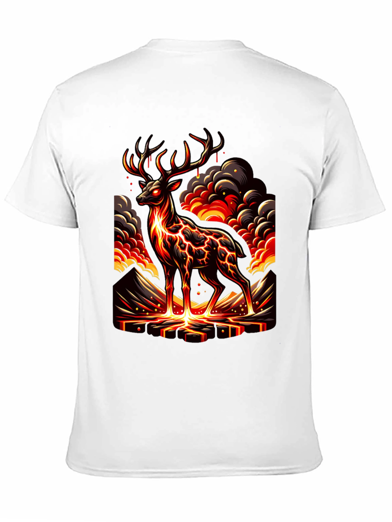 Black Lava Deer Graphic Tee - Men's Black T-Shirt view 11