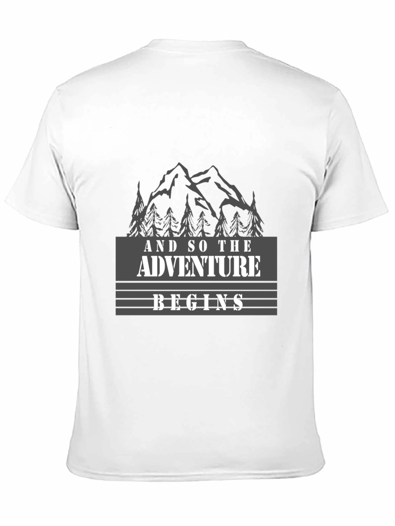 Black Adventure Begins Graphic Tee - Black Cotton Blend view 11