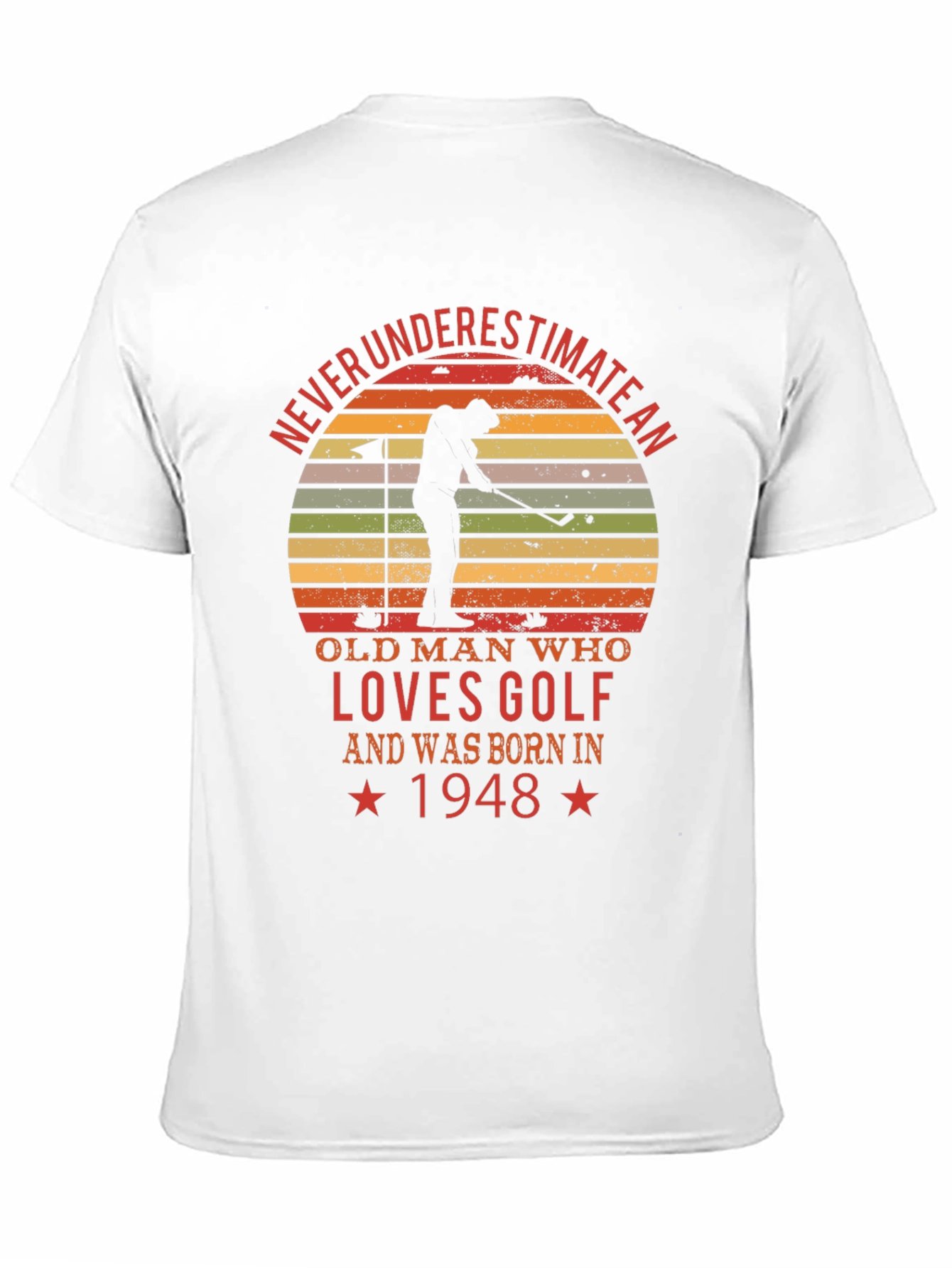 Black Golf Lover T-Shirt - Born in 1948 view 11