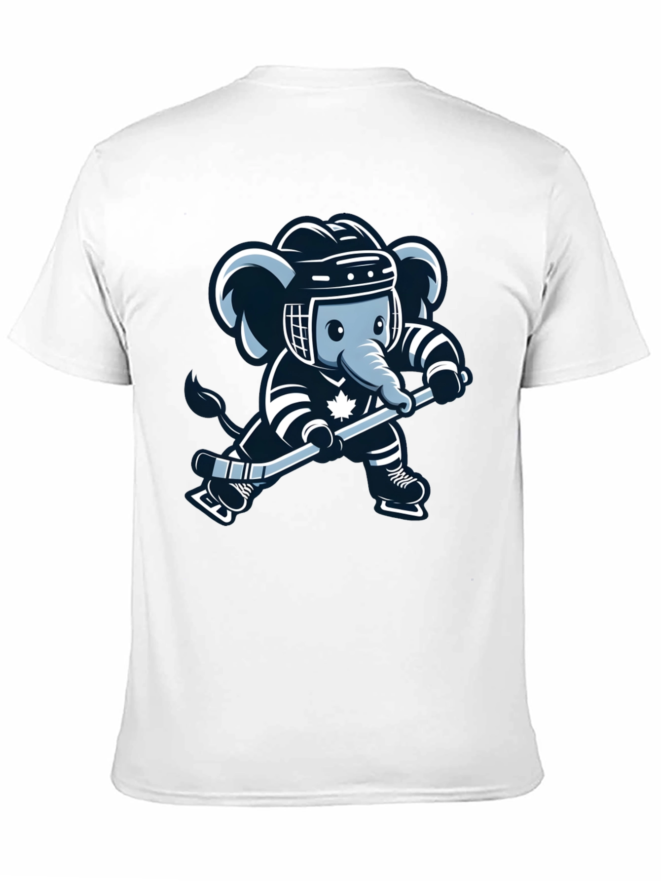 Black Hockey Elephant Graphic Tee - Black Cotton T-Shirt view 11