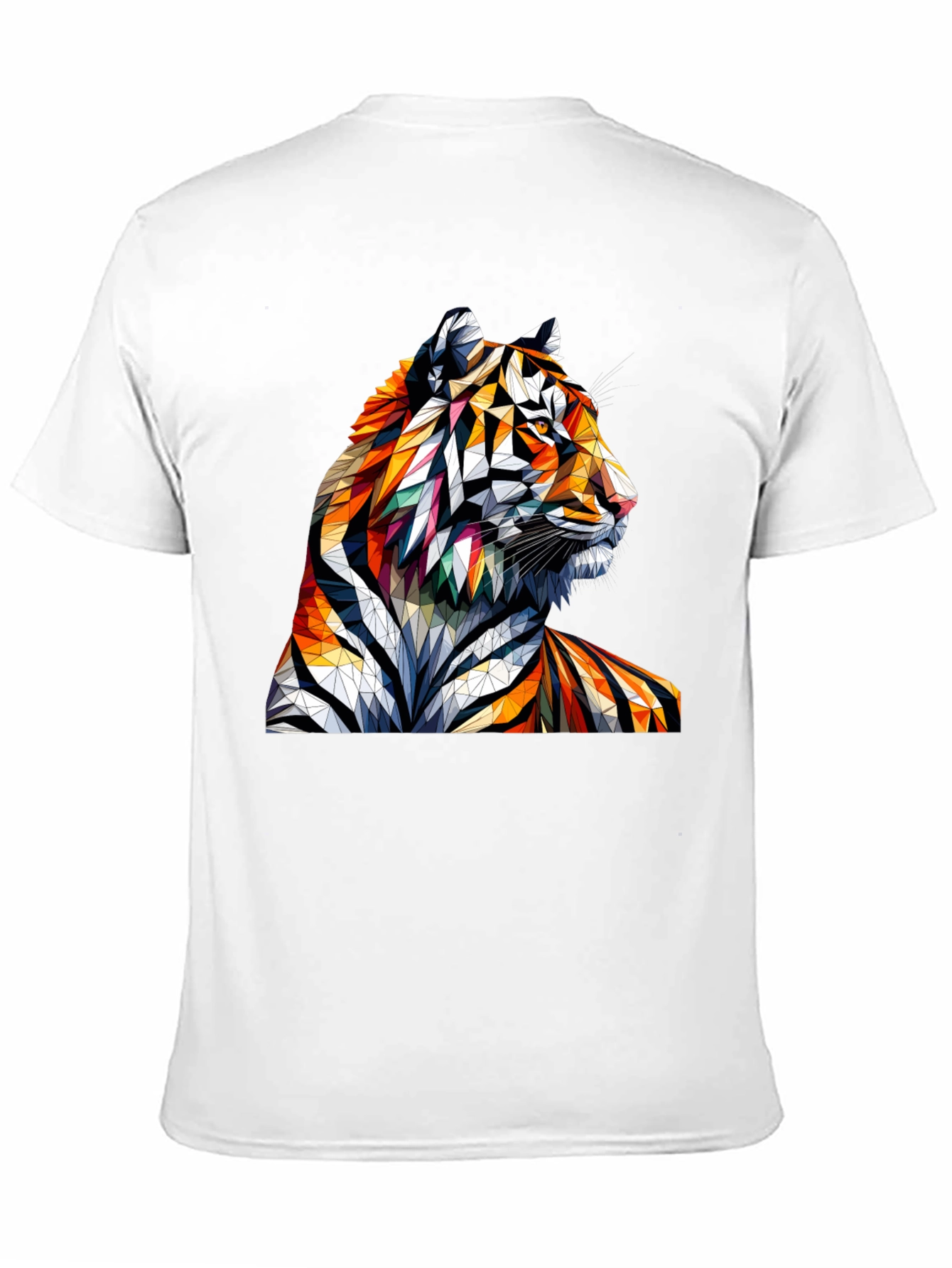 Black Geometric Tiger Graphic Tee - Unique Animal Art Shirt view 11