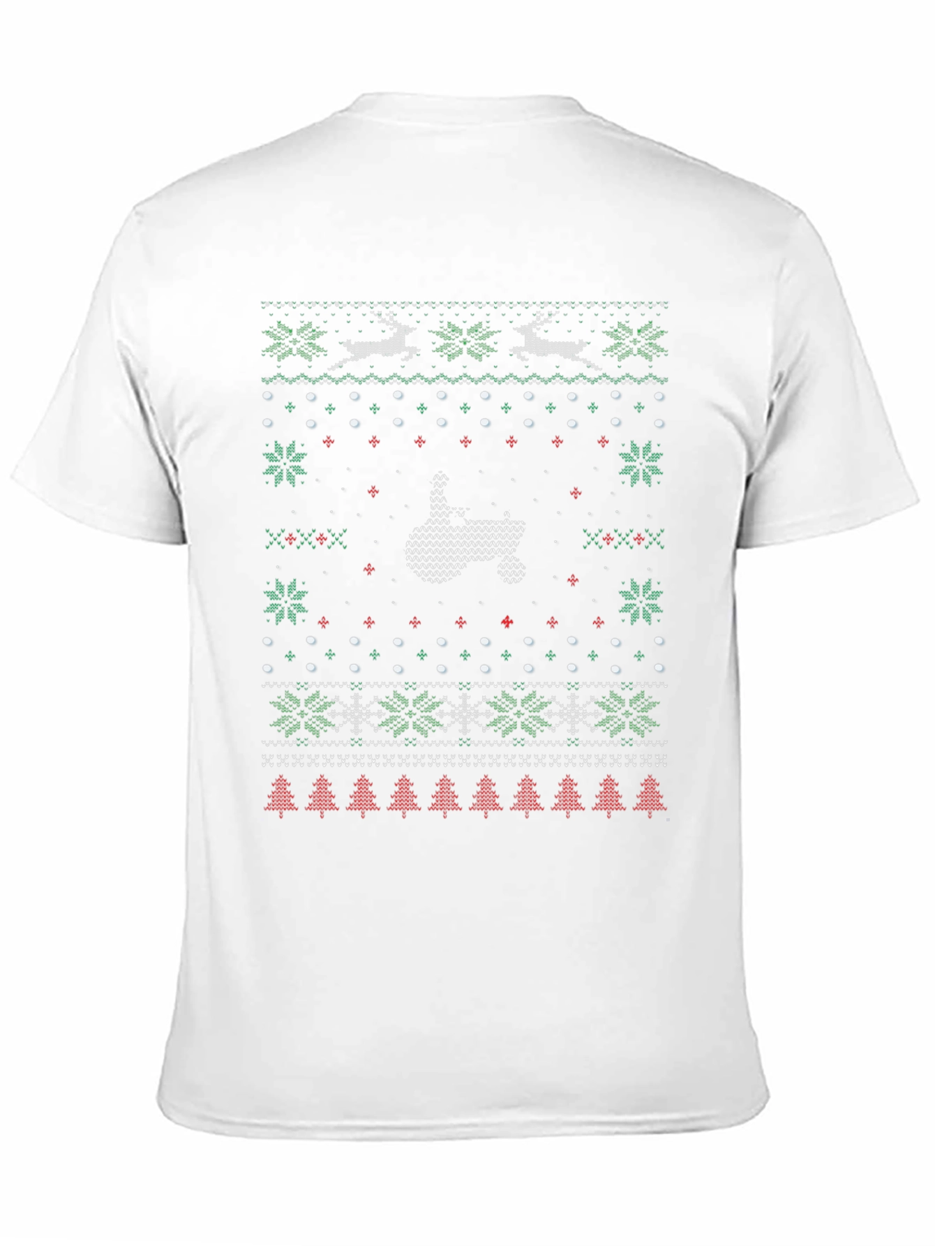 Black Ugly Christmas Sweater Middle Finger T-Shirt view 11