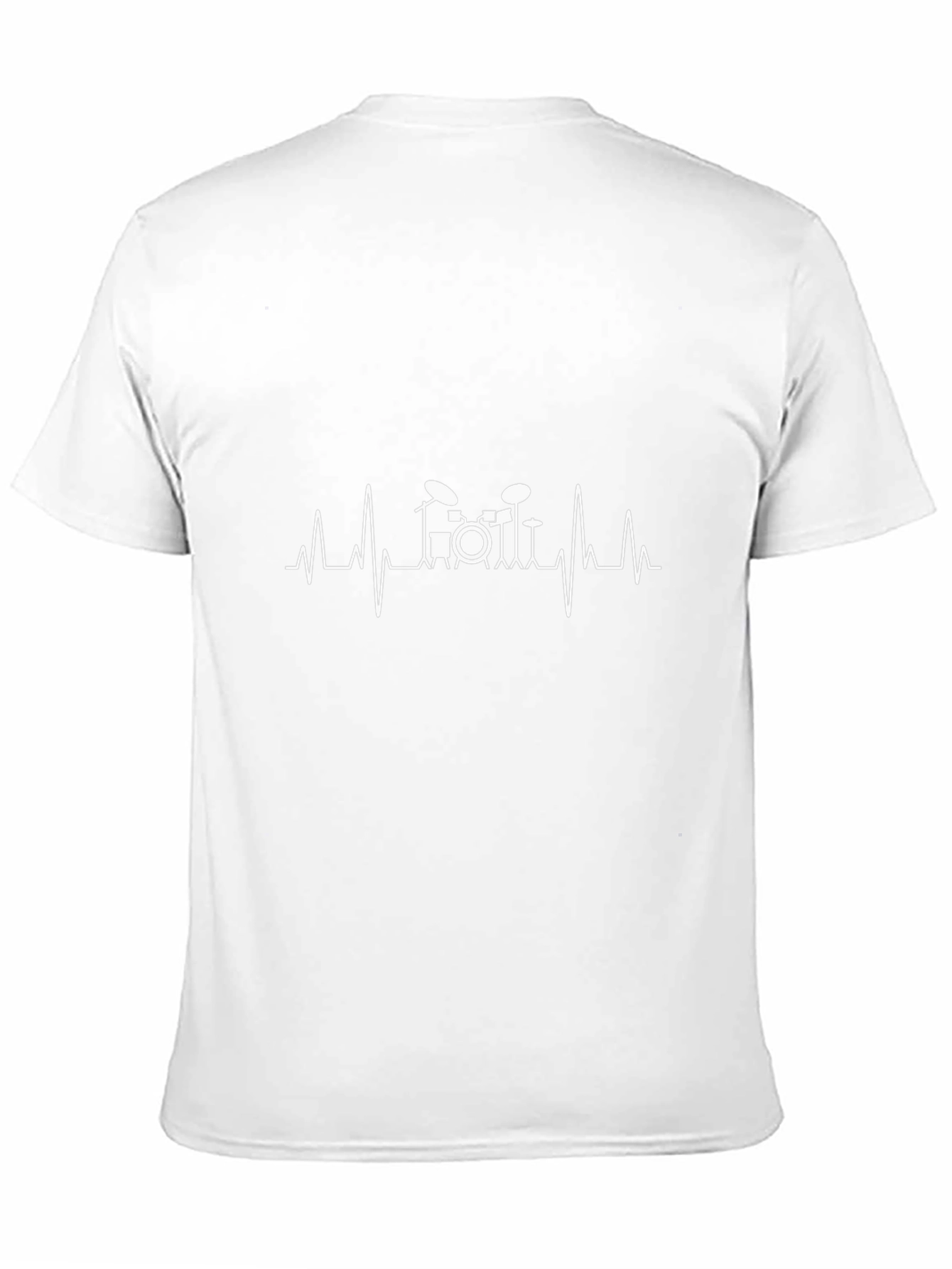 Black Drumbeat Heartbeat Tee - Musician's Rhythm T-Shirt view 11