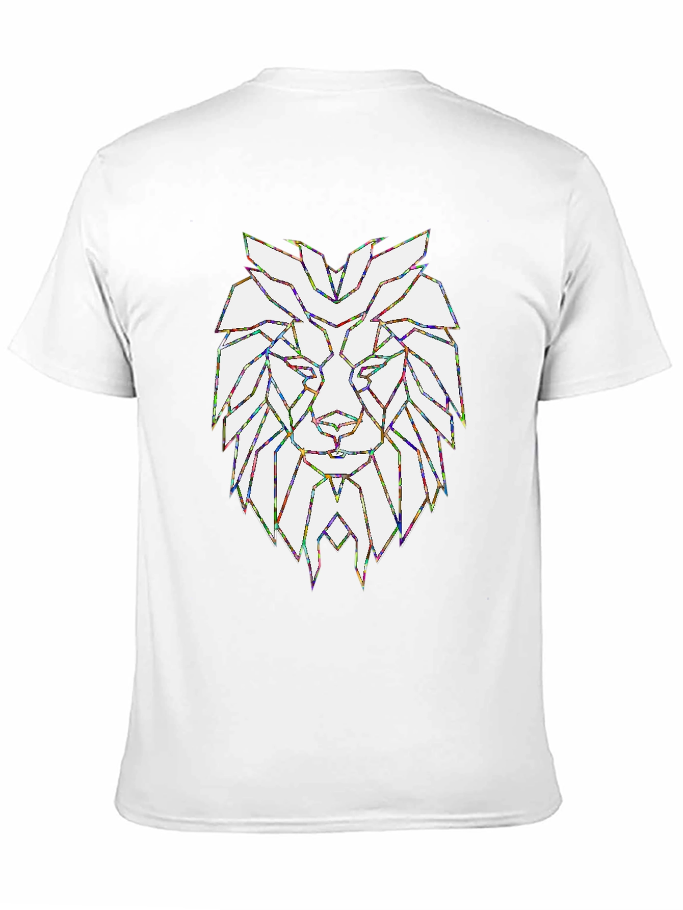 Black Geometric Lion Graphic T-Shirt - Stylish Men's Tee view 11