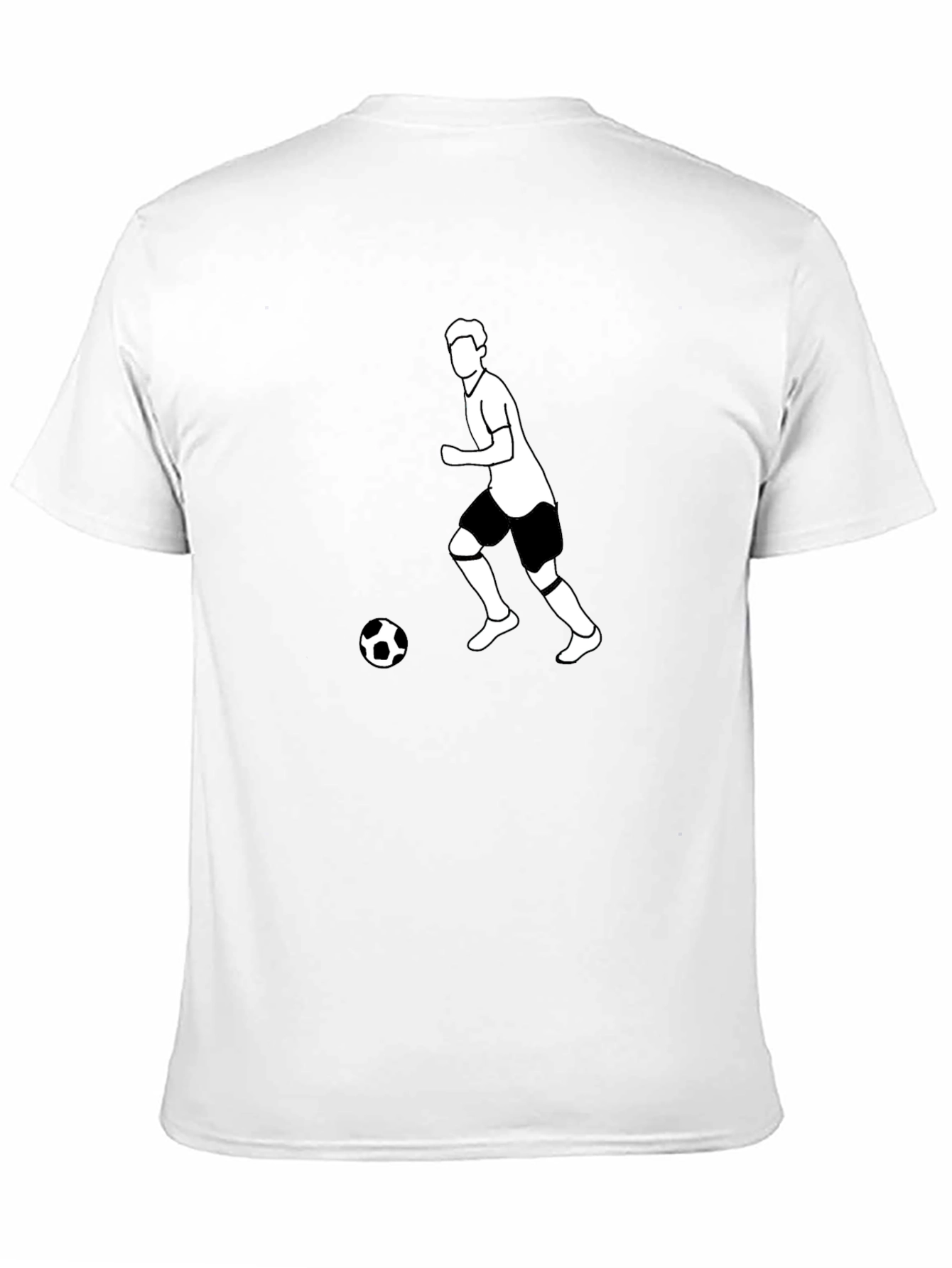 Black Soccer Player Graphic Tee - Black Cotton T-Shirt view 11