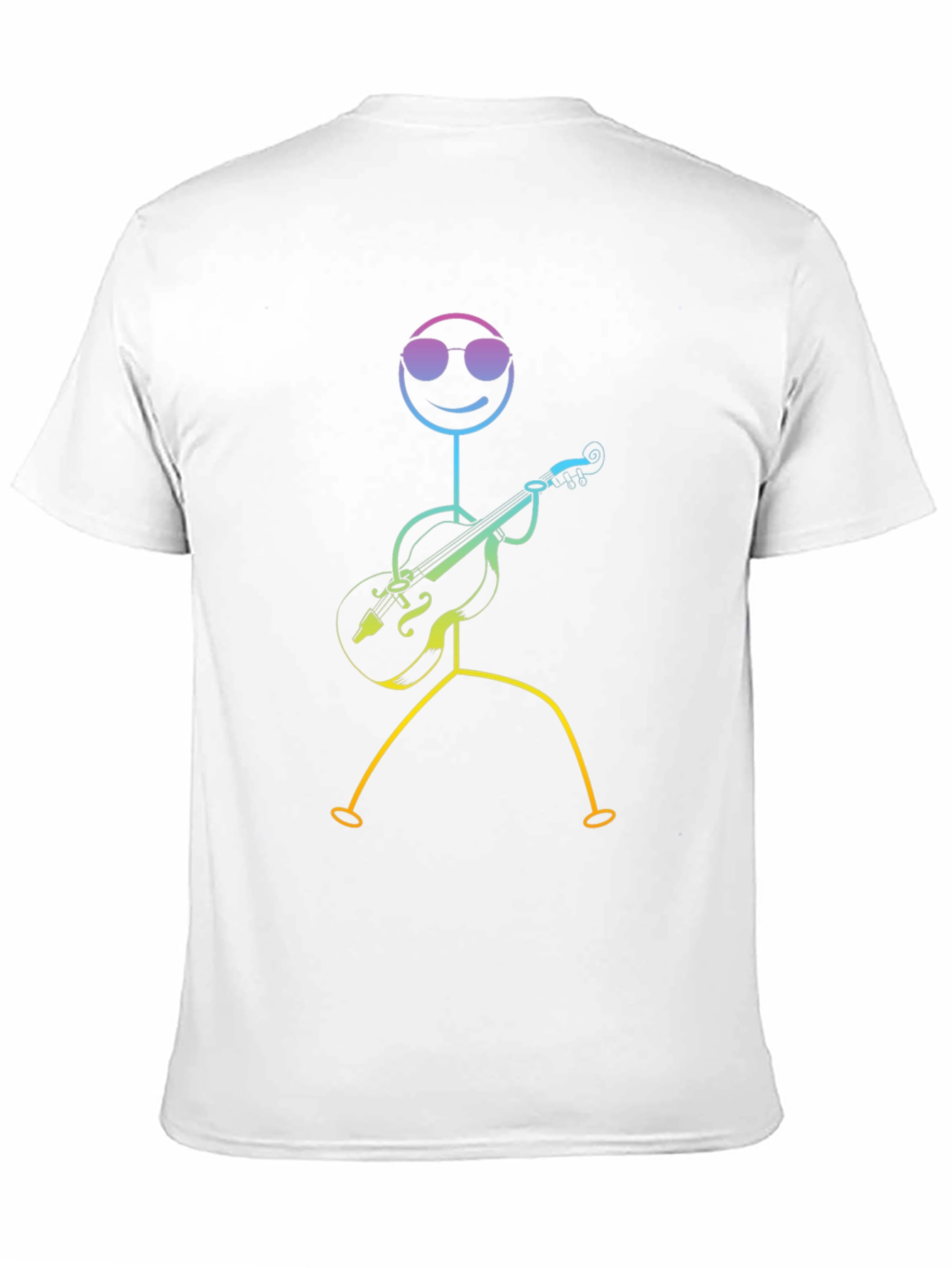 Black Cool Stick Figure Musician Black T-Shirt view 11
