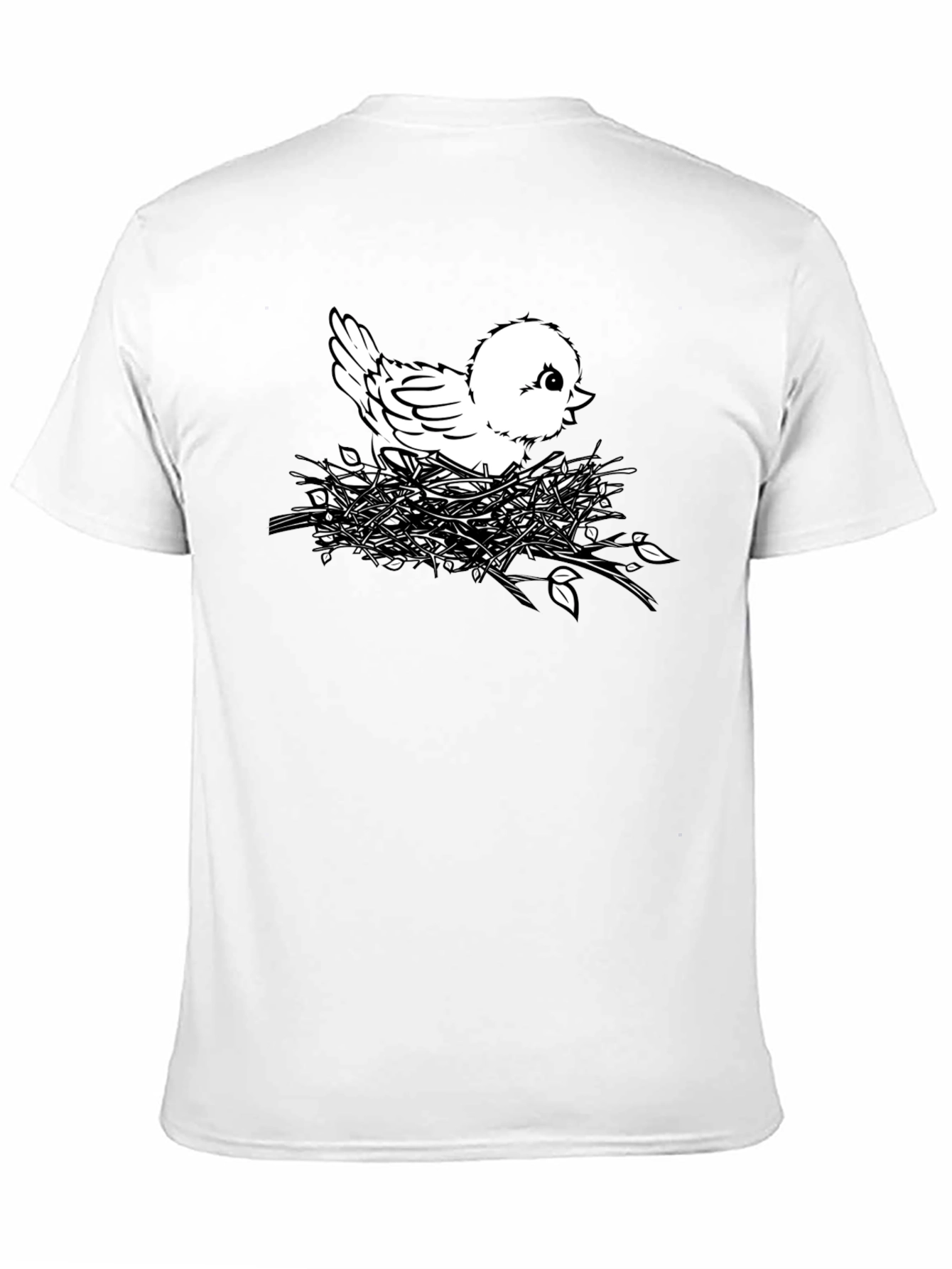 Black Cute Chick in Nest Graphic T-Shirt - Black view 11