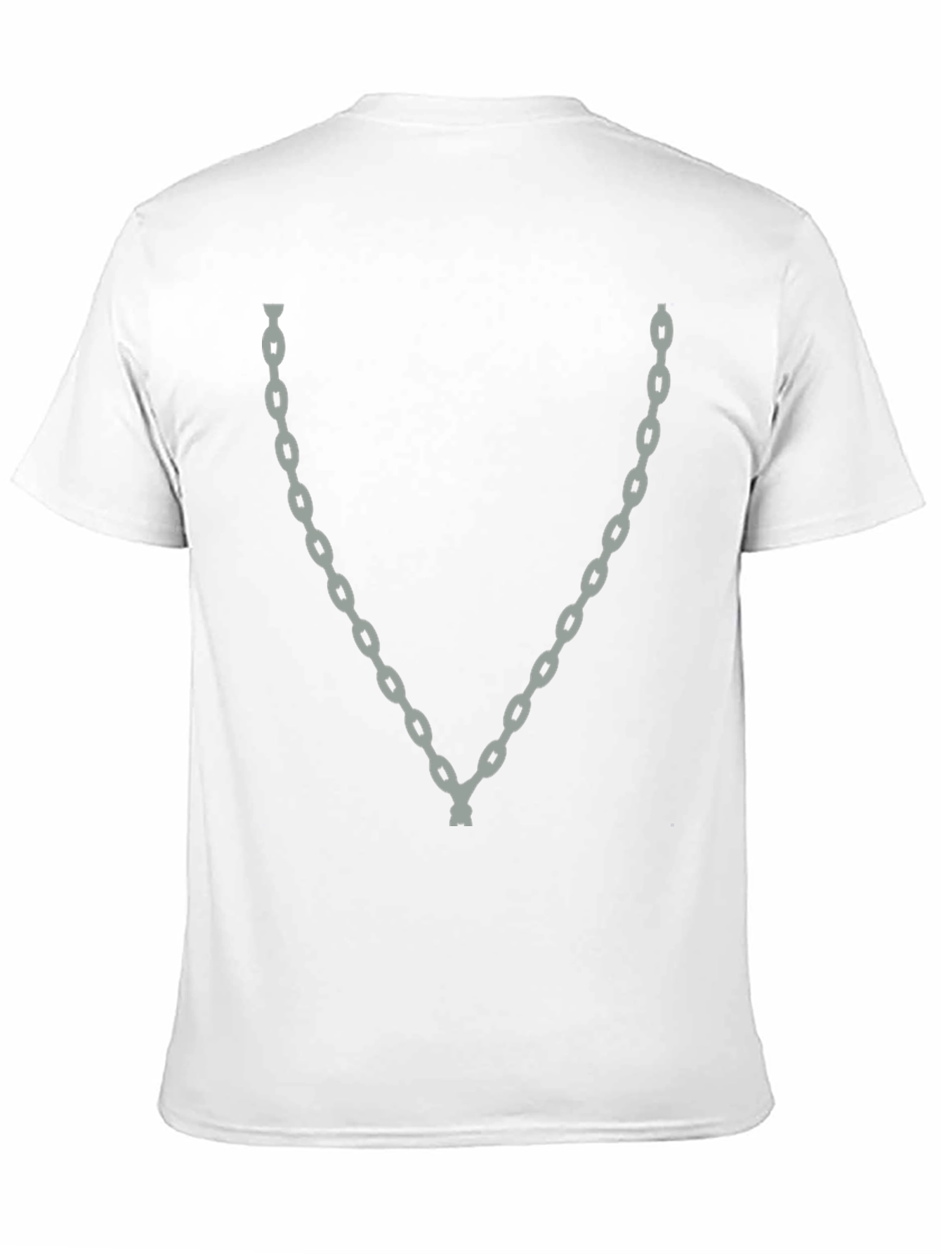 Black Men's Black Graphic T-Shirt with Chain Print view 11