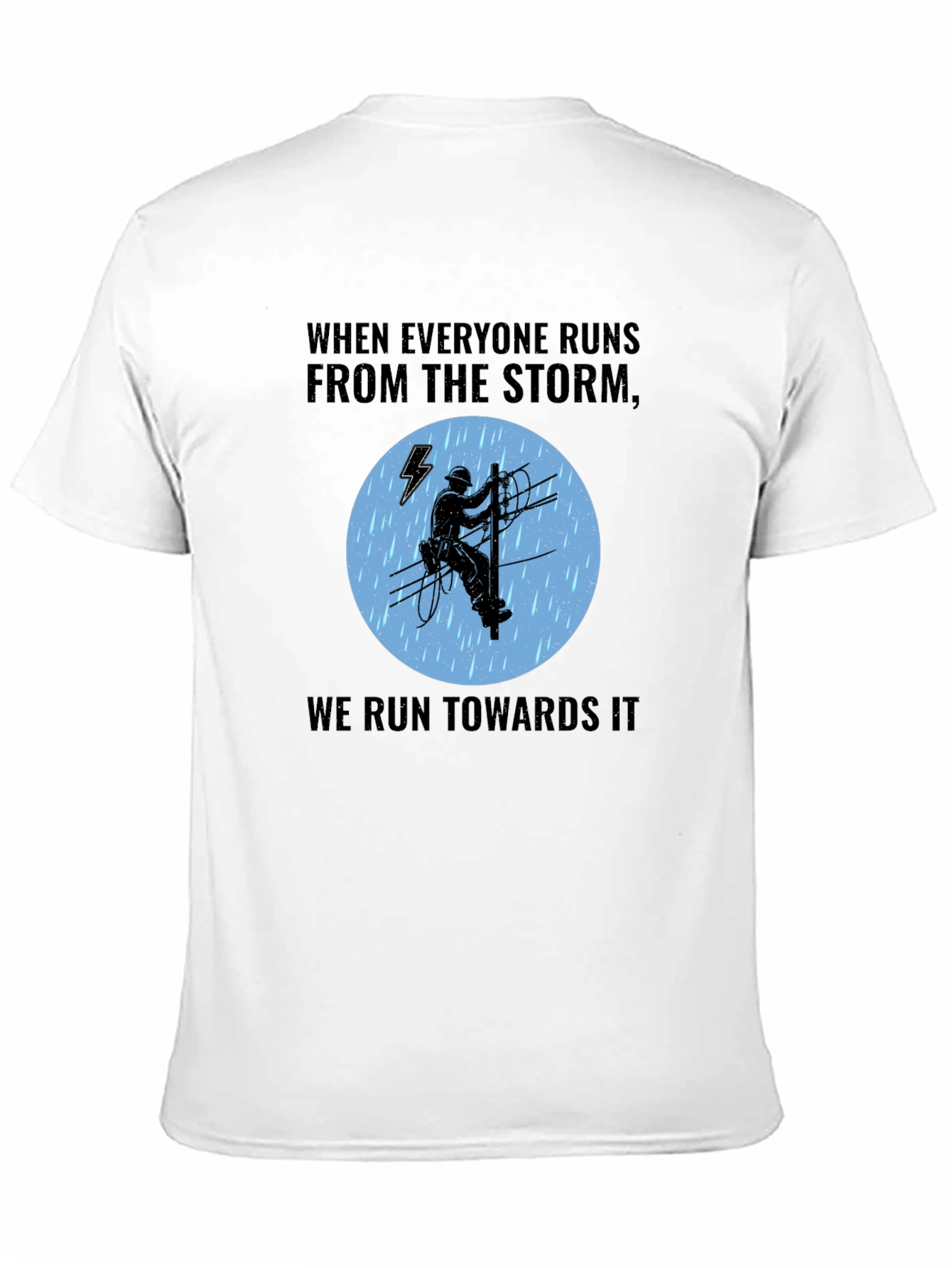 Black Storm Chaser Lineman T-Shirt view 11