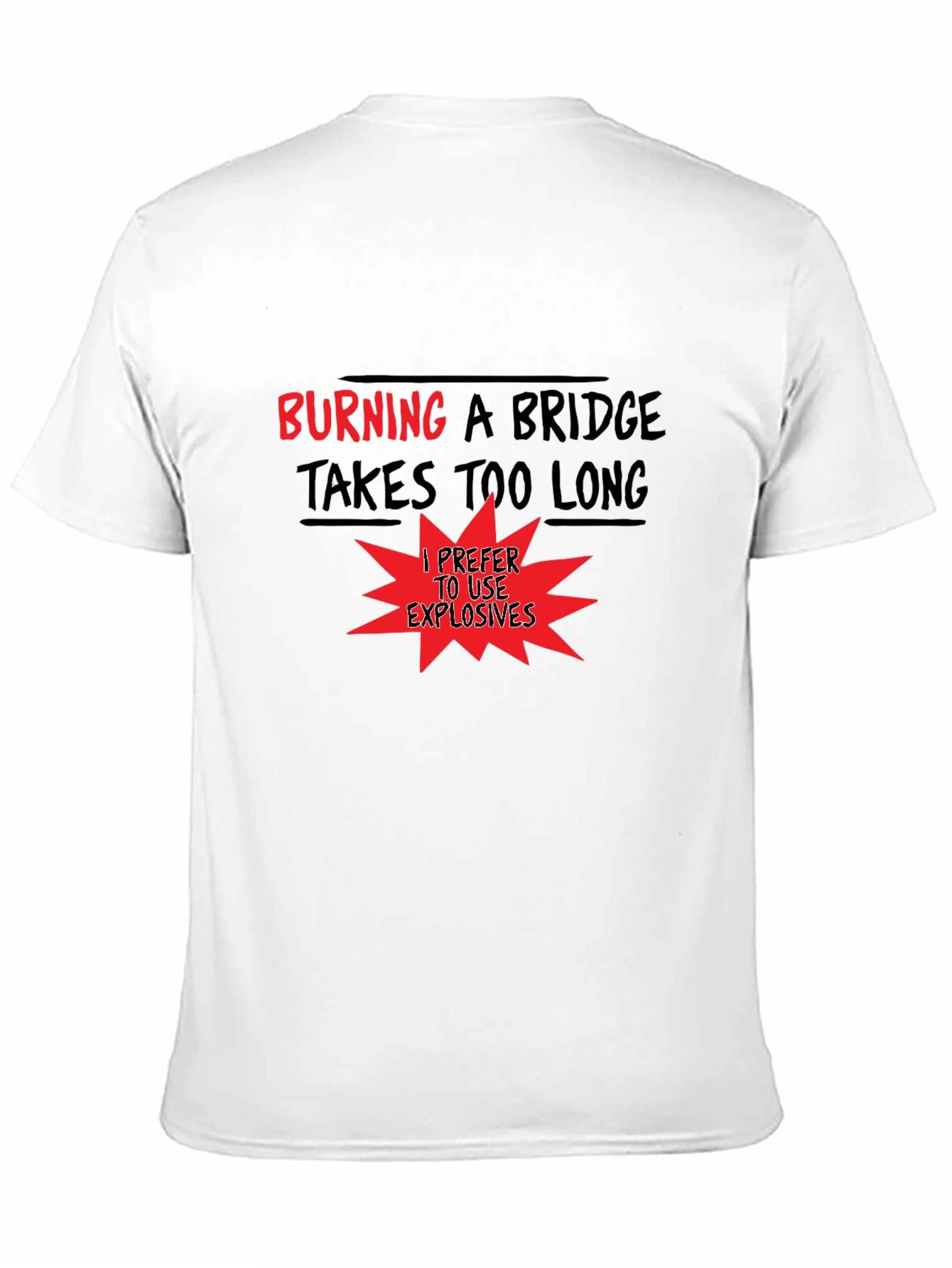 Black Burning Bridges Funny Graphic Tee view 11