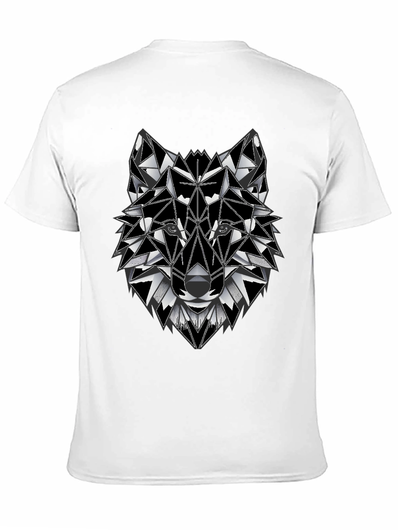 Black Geometric Wolf Graphic Tee - Stylish Men's T-Shirt view 11