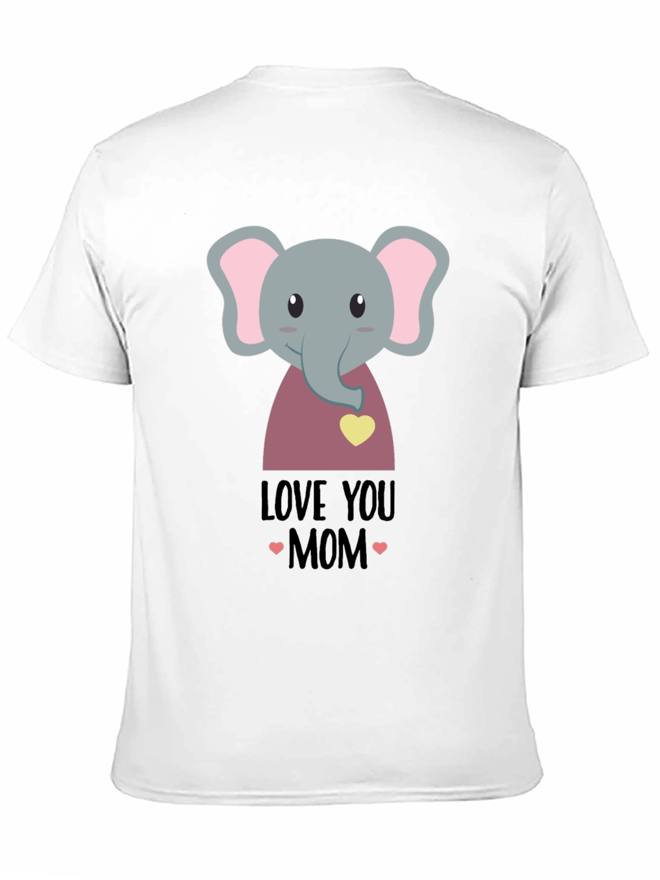 Black Love You Mom Elephant Graphic T-Shirt view 11