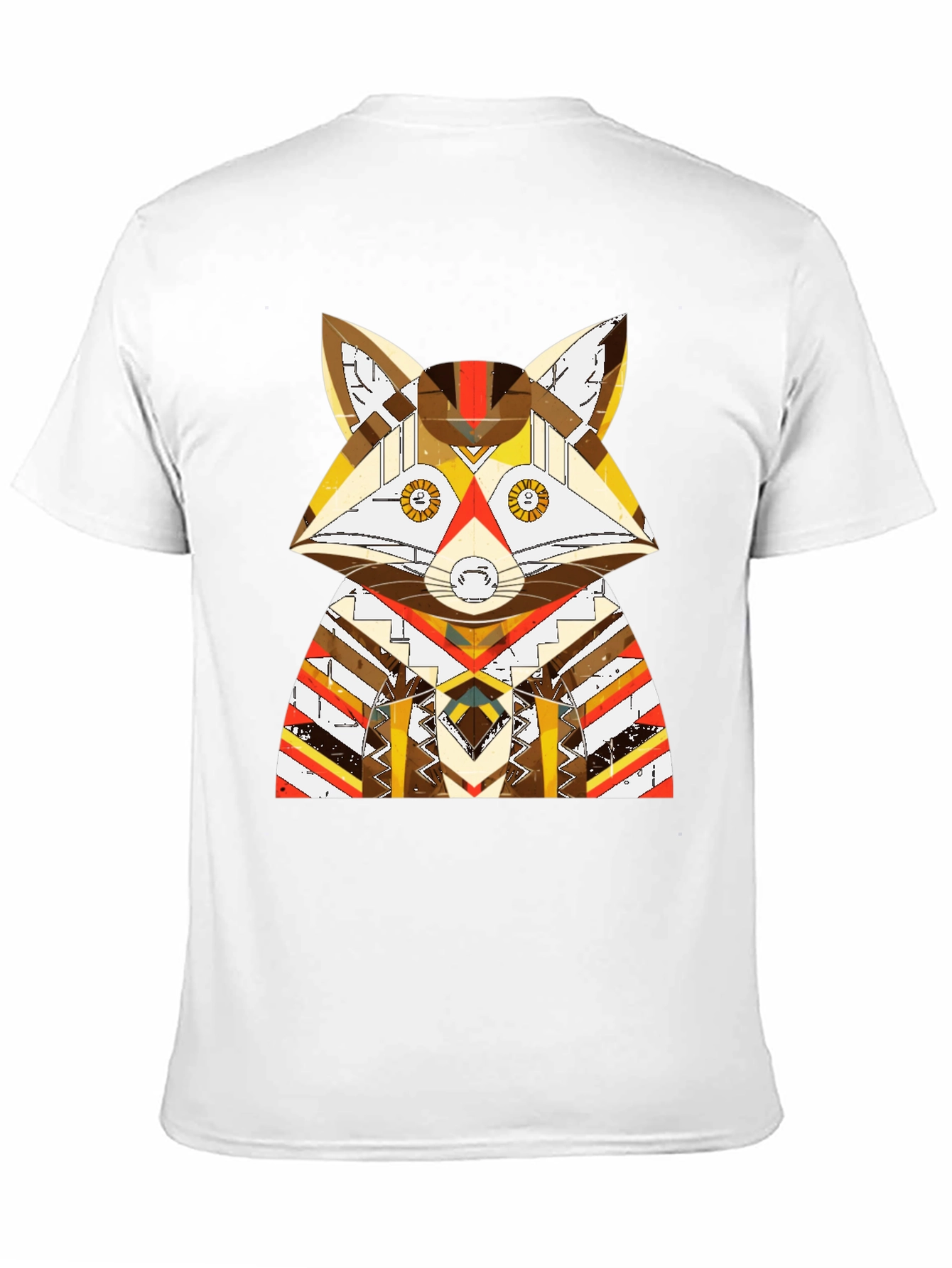 Black Geometric Fox Graphic Black T-Shirt view 11