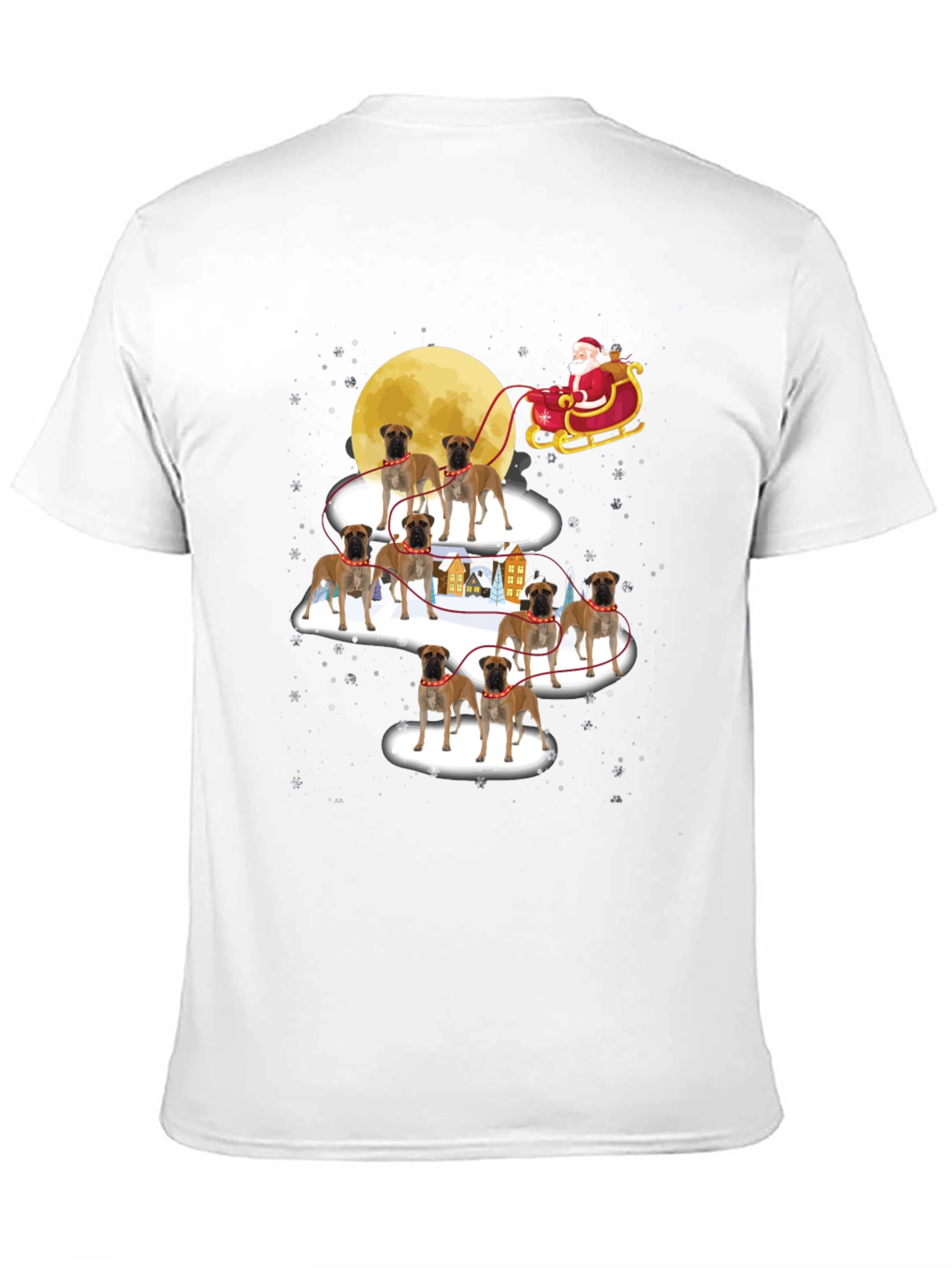 Black Boxer Dog Santa Christmas T-Shirt view 11