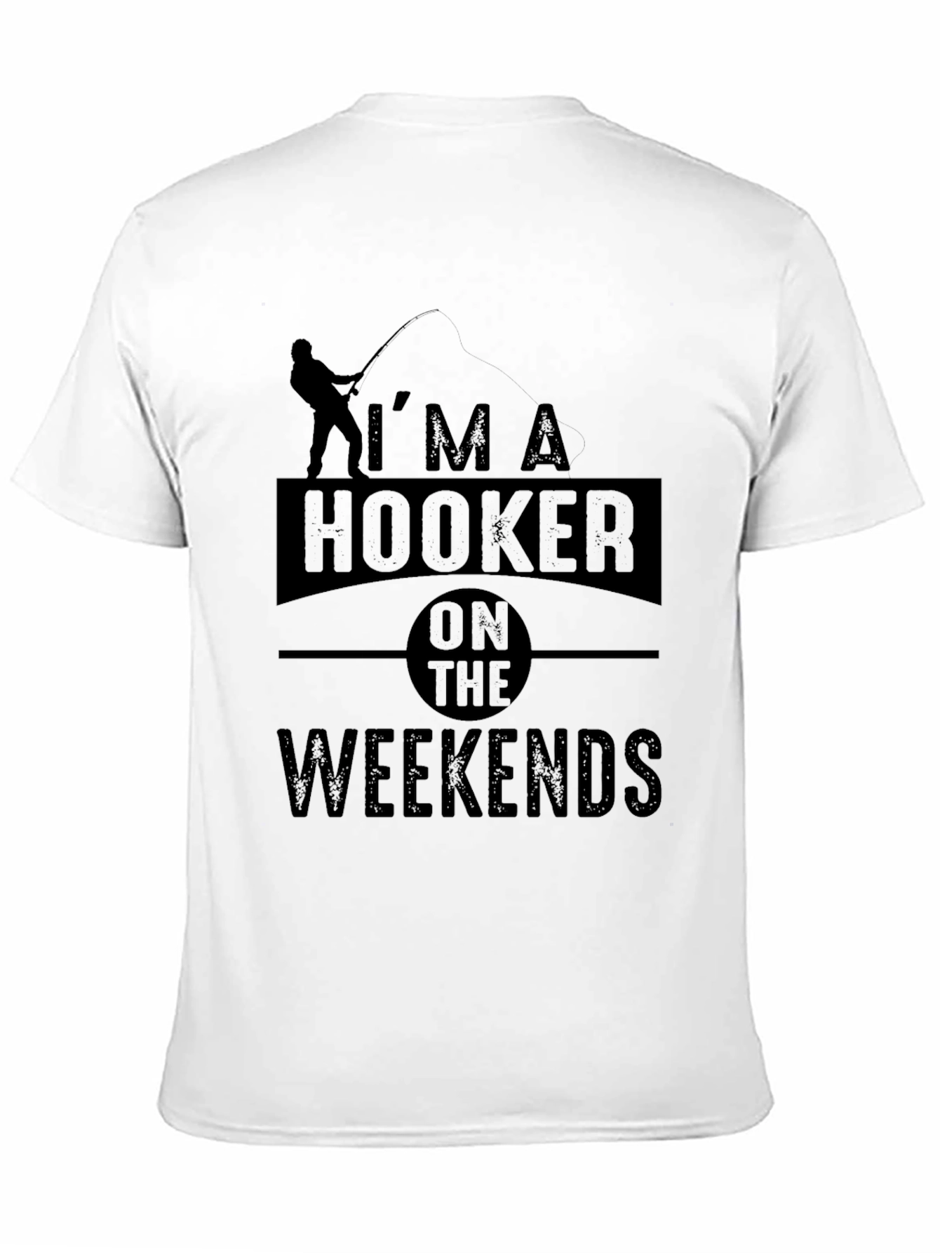 Black I'm A Hooker On The Weekends Fishing T-Shirt view 11