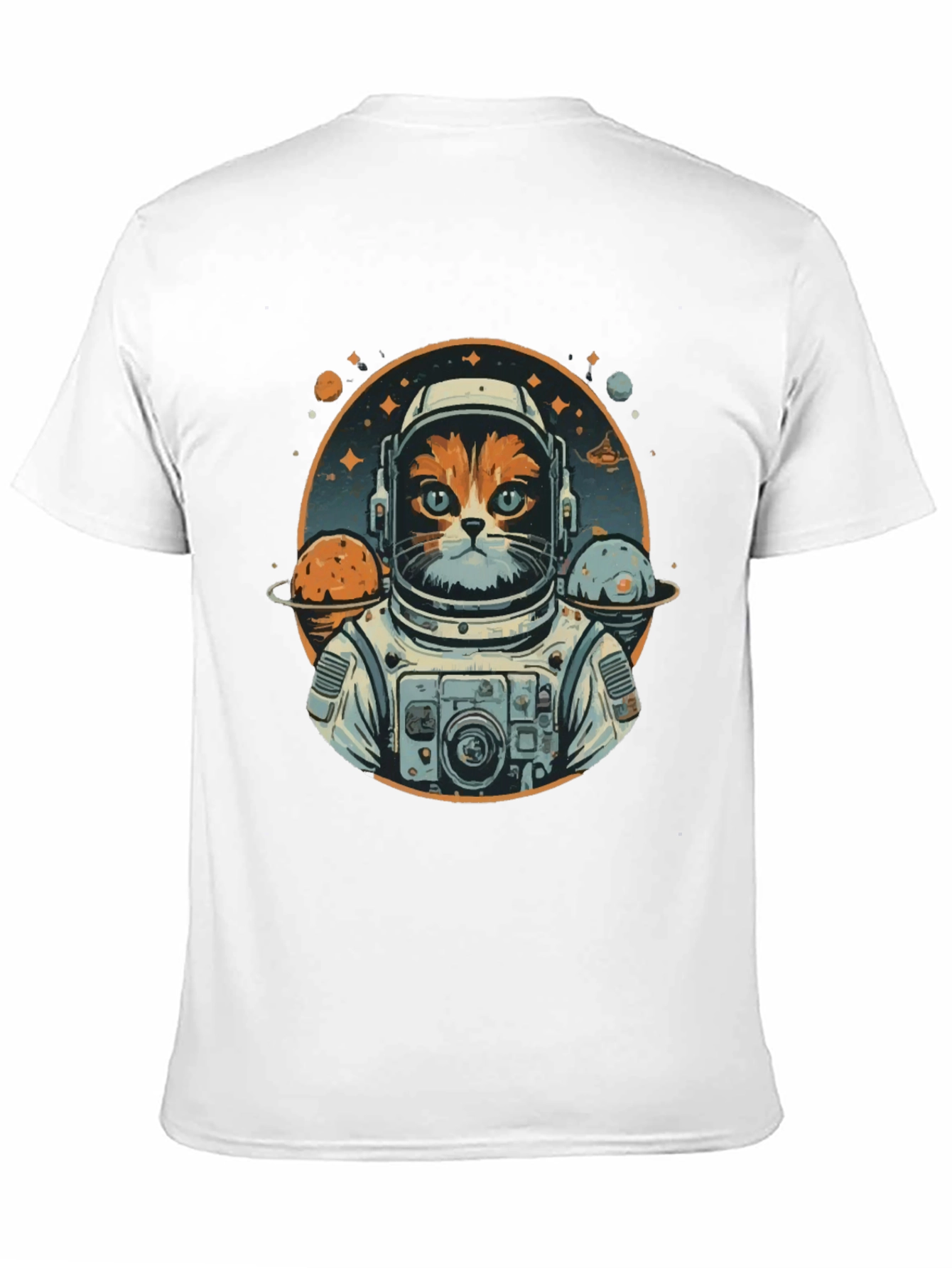 Black Cat Astronaut Graphic T-Shirt - Space Kitty Tee view 11