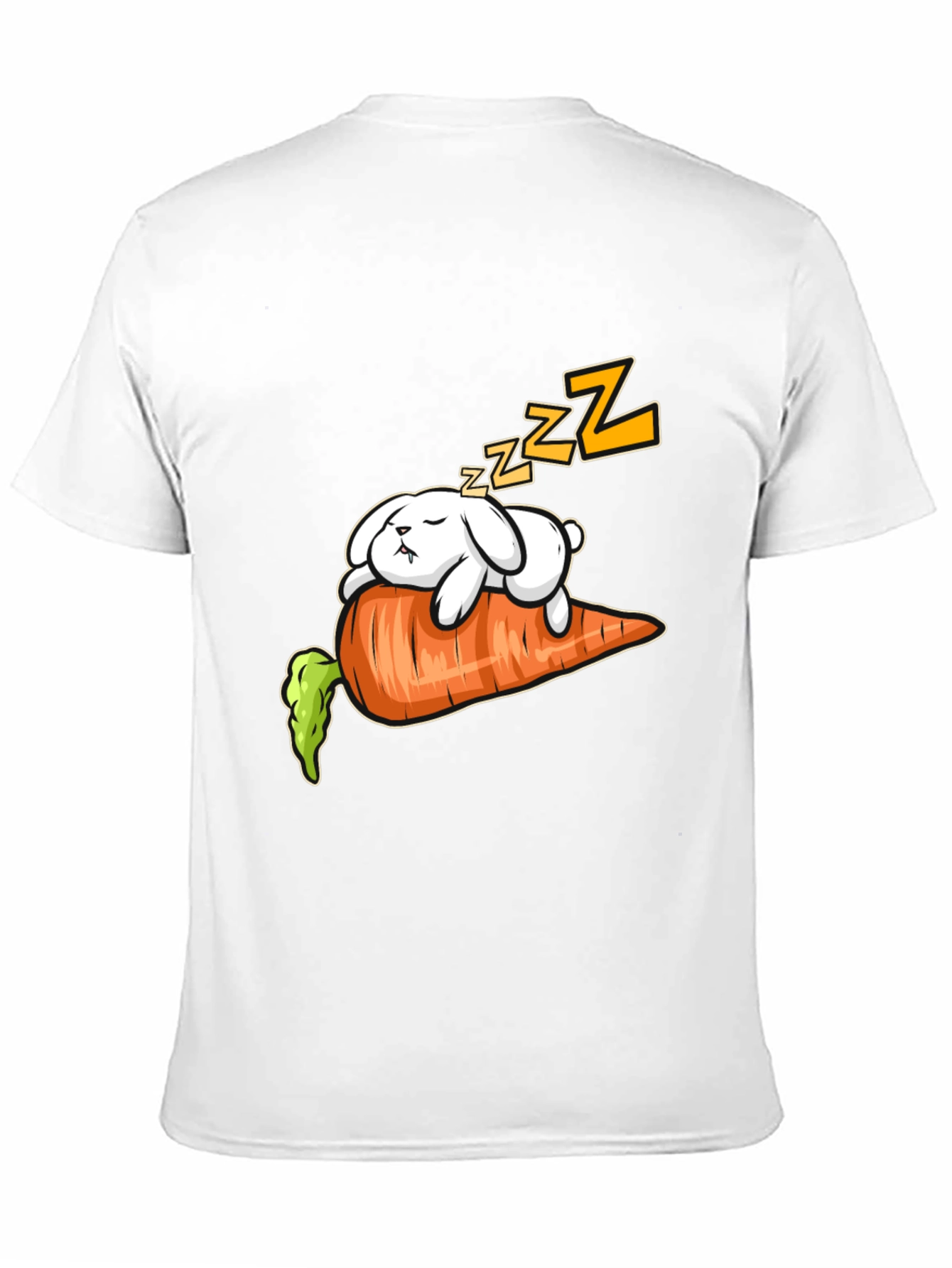Black Sleeping Bunny on Carrot Graphic Tee view 11