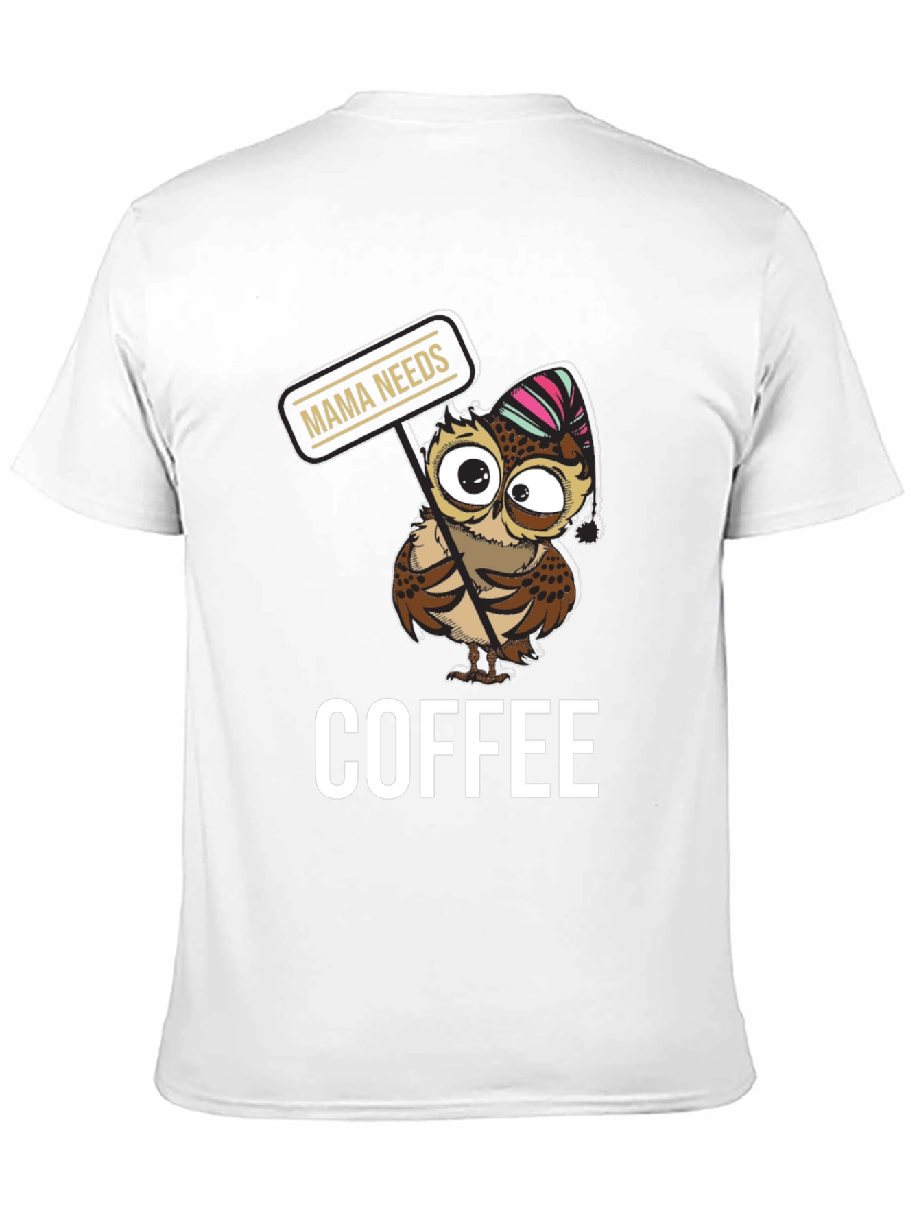 Black Mama Needs Coffee Owl T-Shirt - Cute Graphic Tee view 11