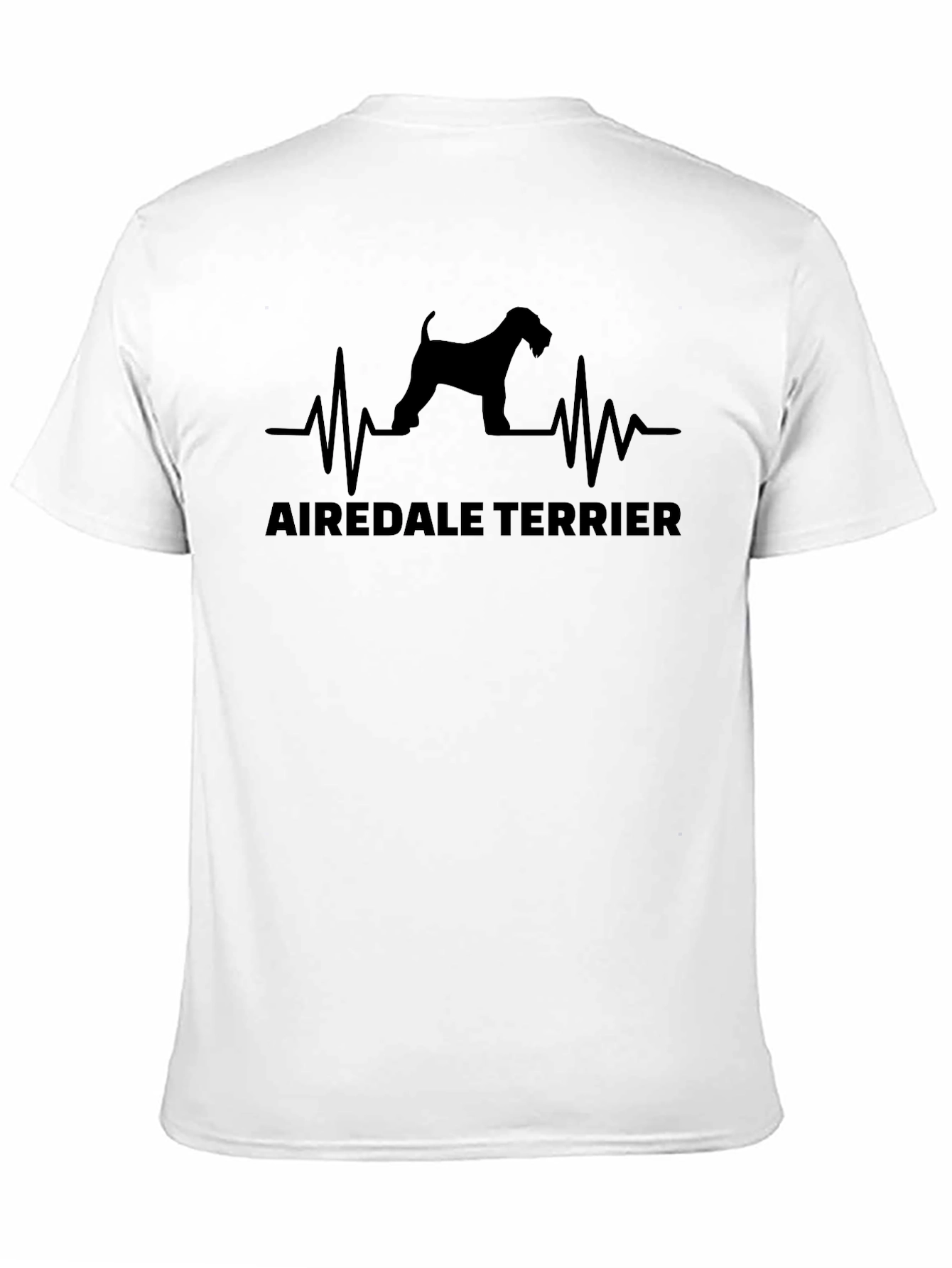 Black Airedale Terrier Heartbeat Graphic T-Shirt view 11