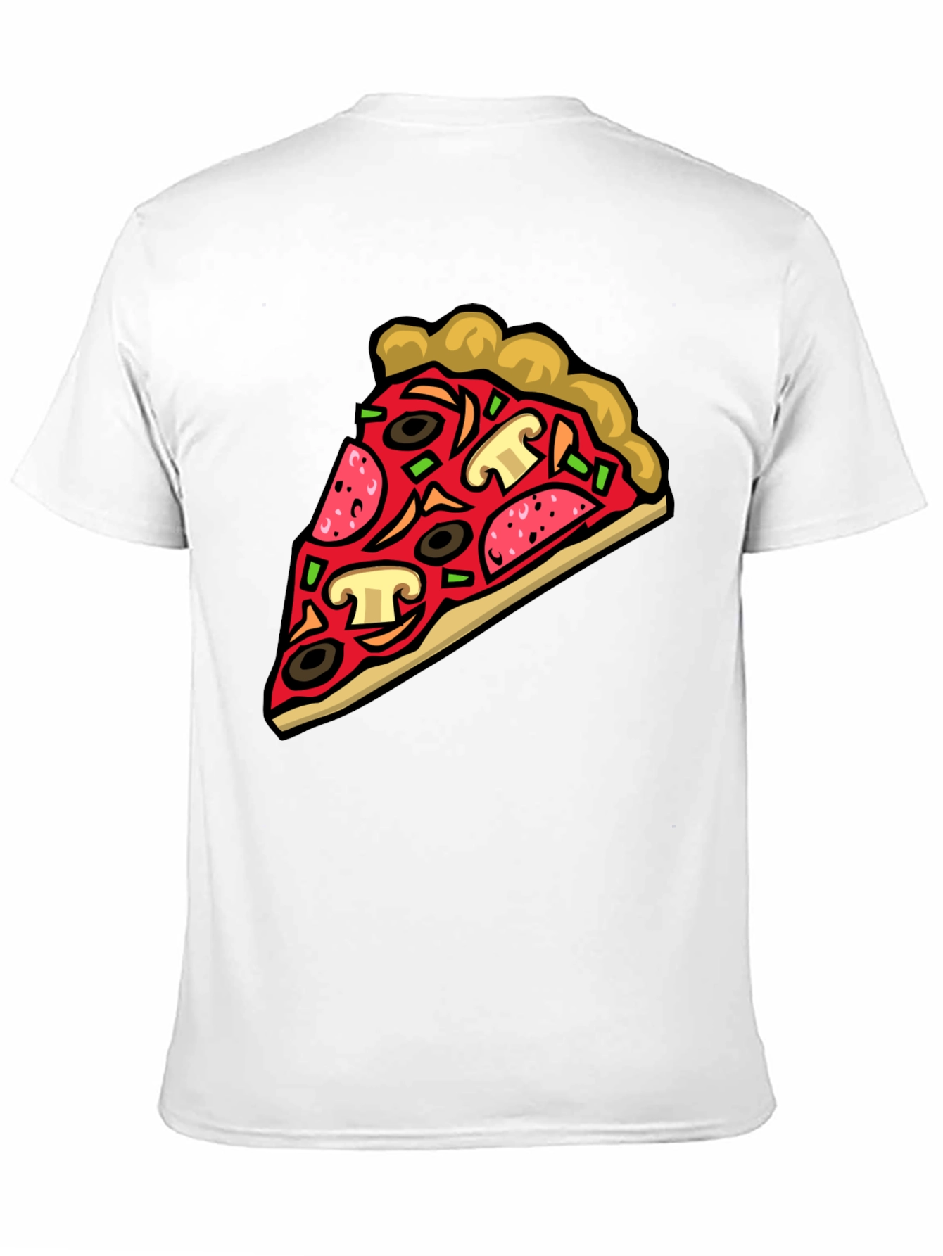 Black Pizza Slice Graphic Tee - Black Crew Neck view 11