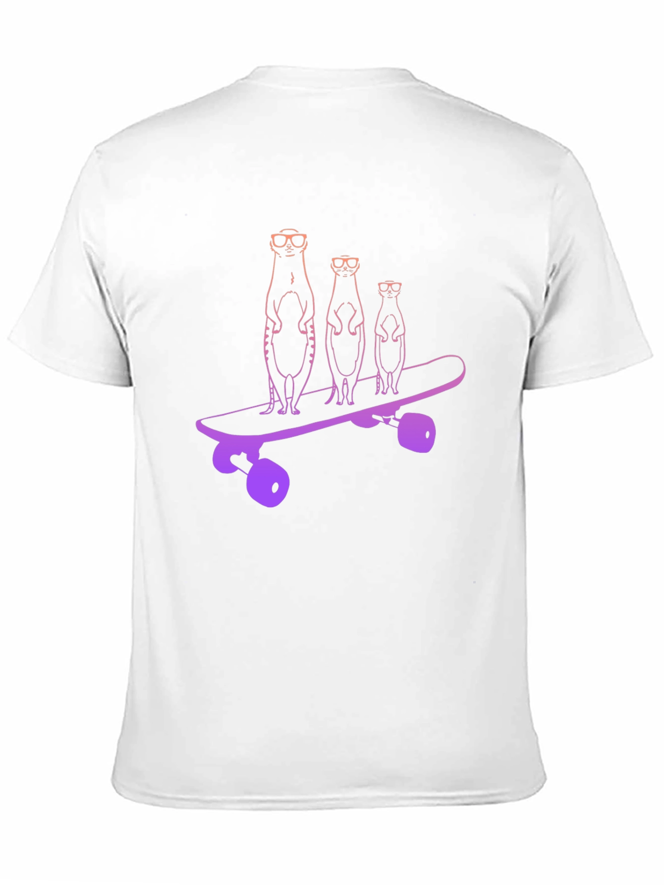 Black Meerkat Skateboard Black T-Shirt view 11