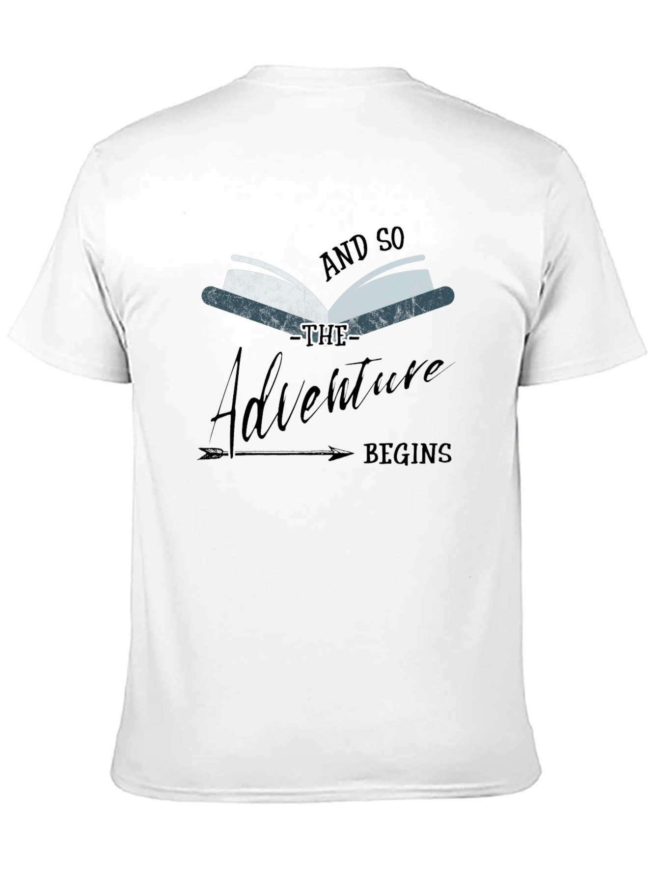 Black Adventure Begins Book Graphic Tee view 11
