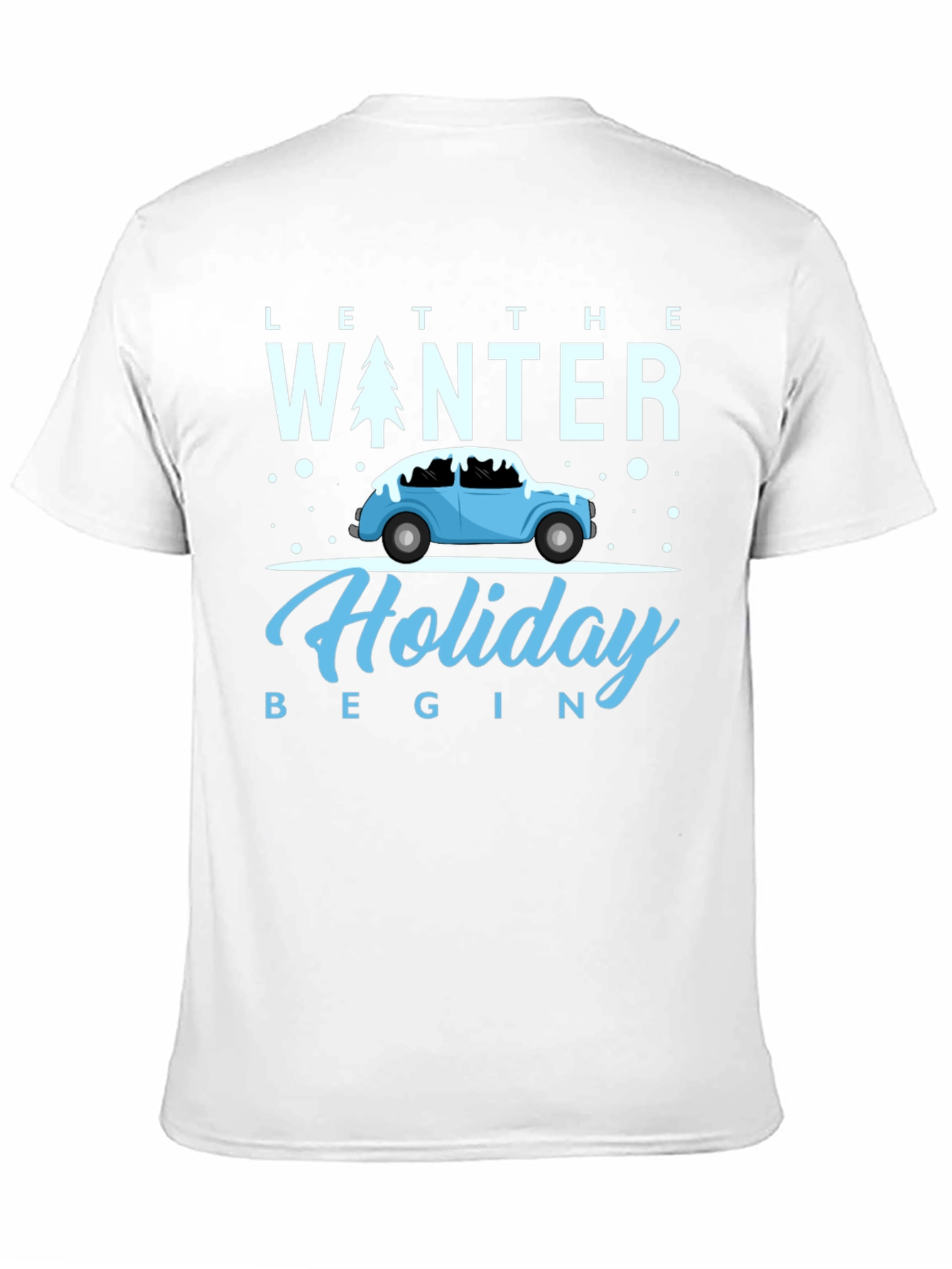 Black Winter Holiday Tee: Let the Holiday Begin Shirt view 11