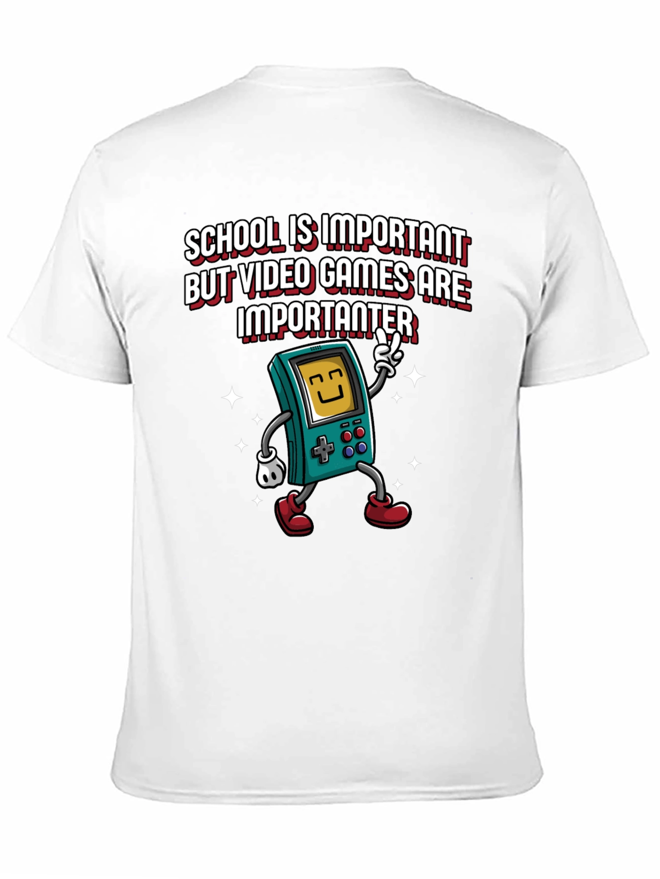 Black Video Game Lover's Tee: School vs Games view 11
