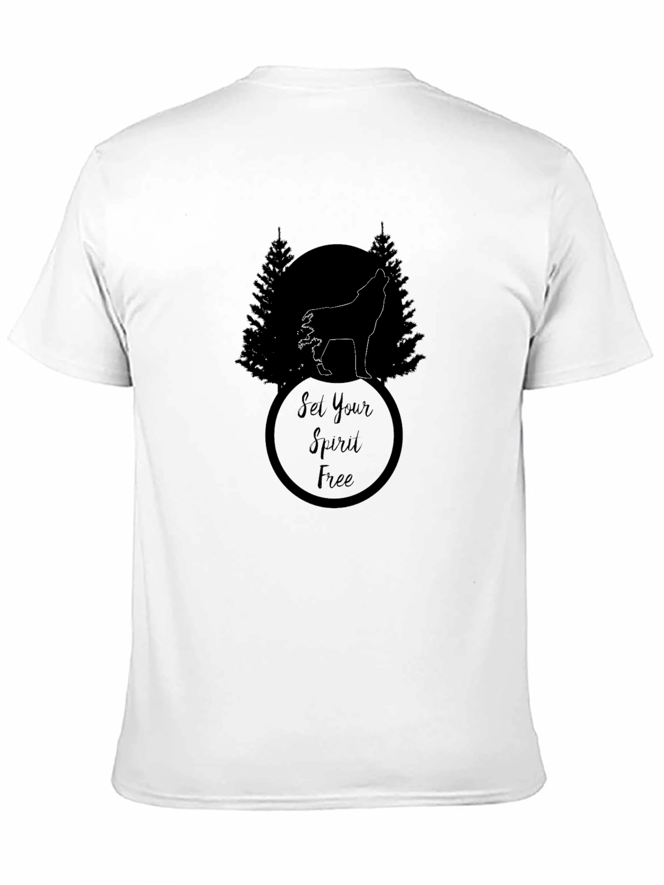 Black Set Your Spirit Free Wolf Graphic Tee - Black view 11