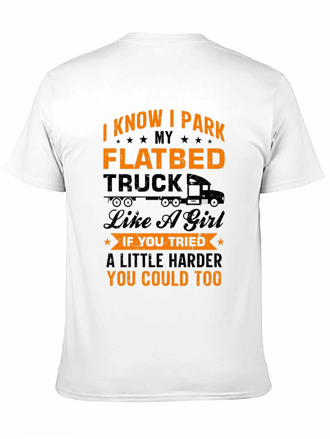 Black Funny Flatbed Truck Driver T-Shirt view 11