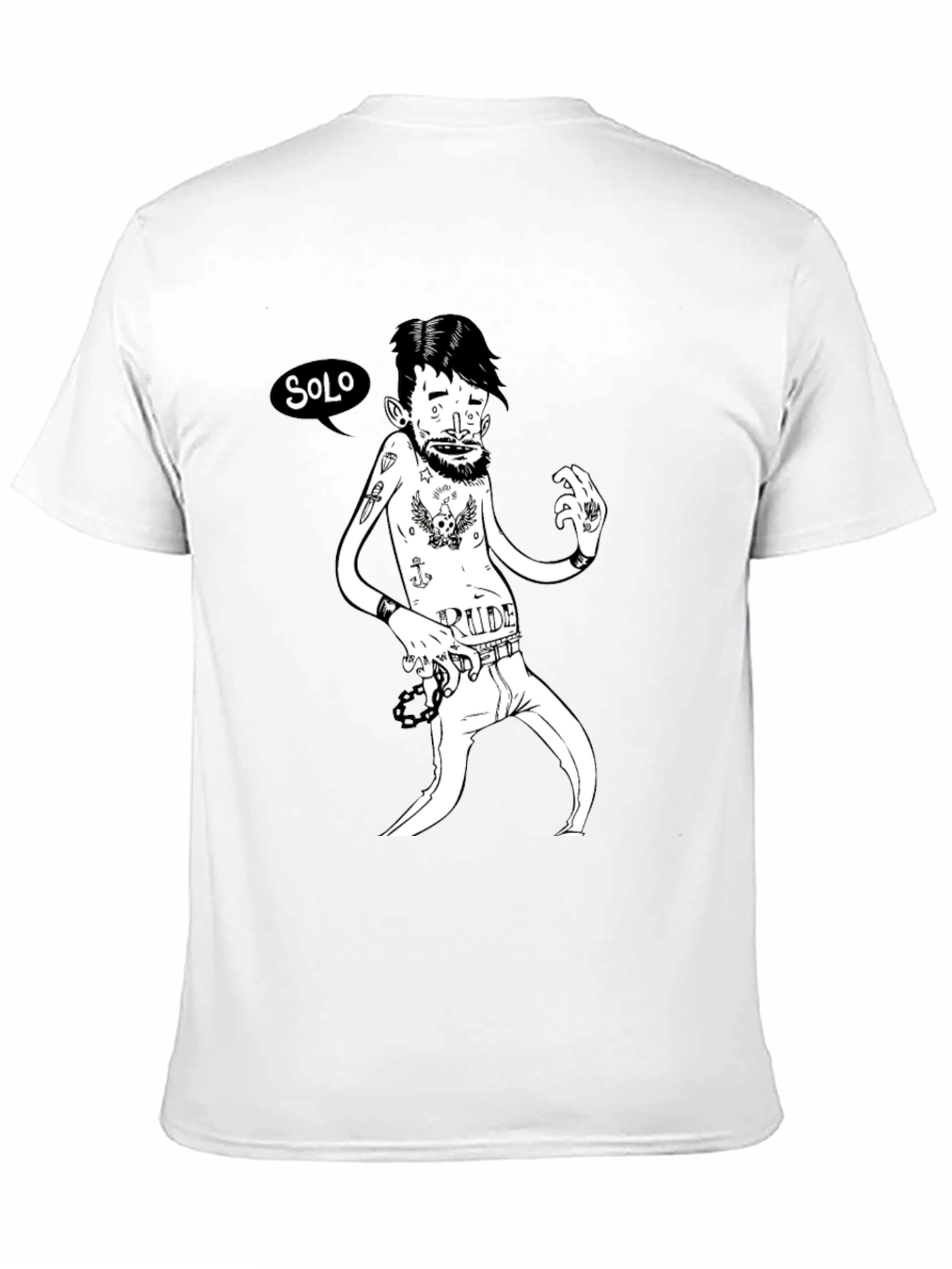 Black Solo Rude Tattoo T-Shirt view 11