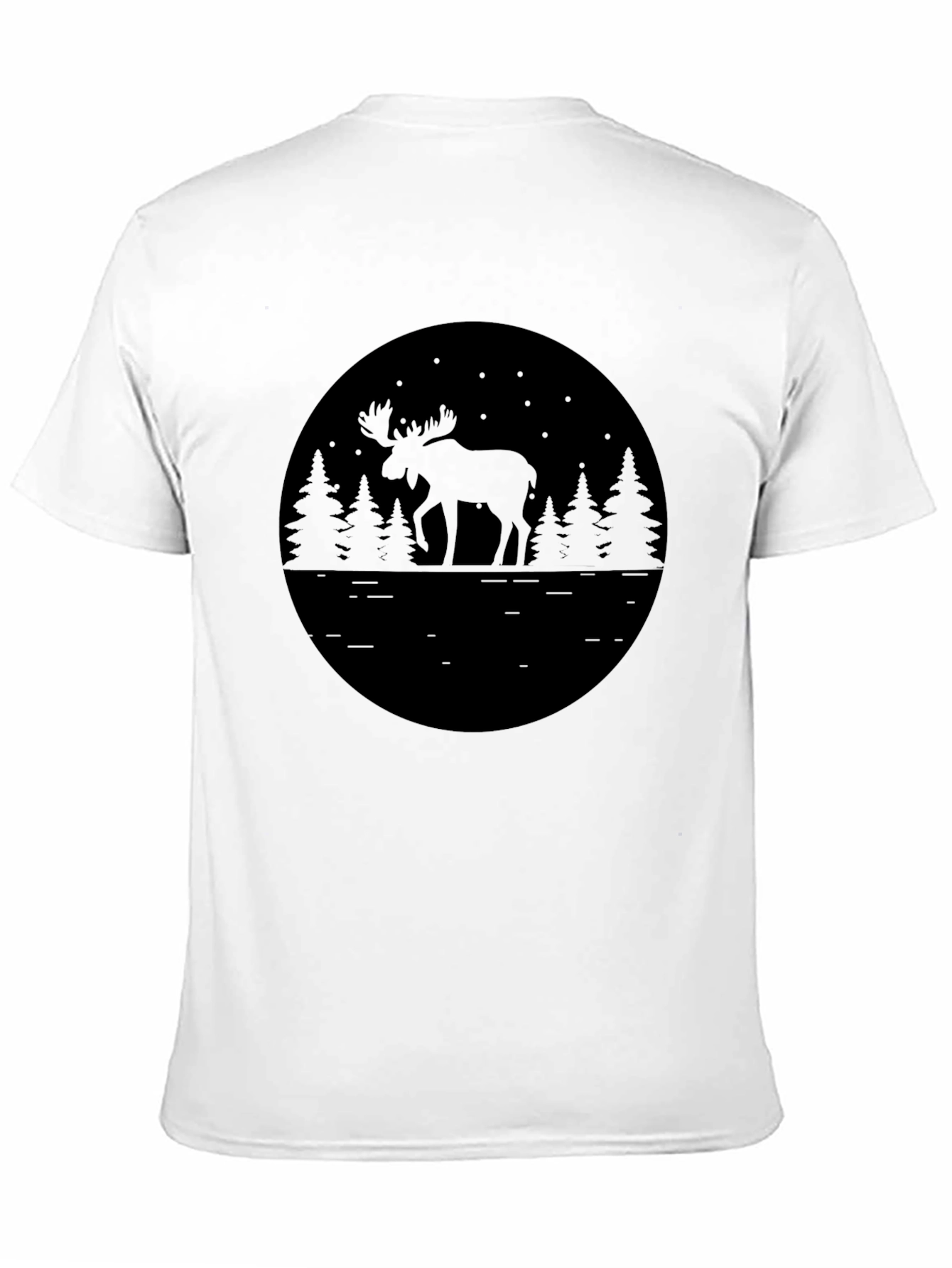 Black Moose in Forest Graphic Tee - Stylish Nature Lover T-Shirt view 11